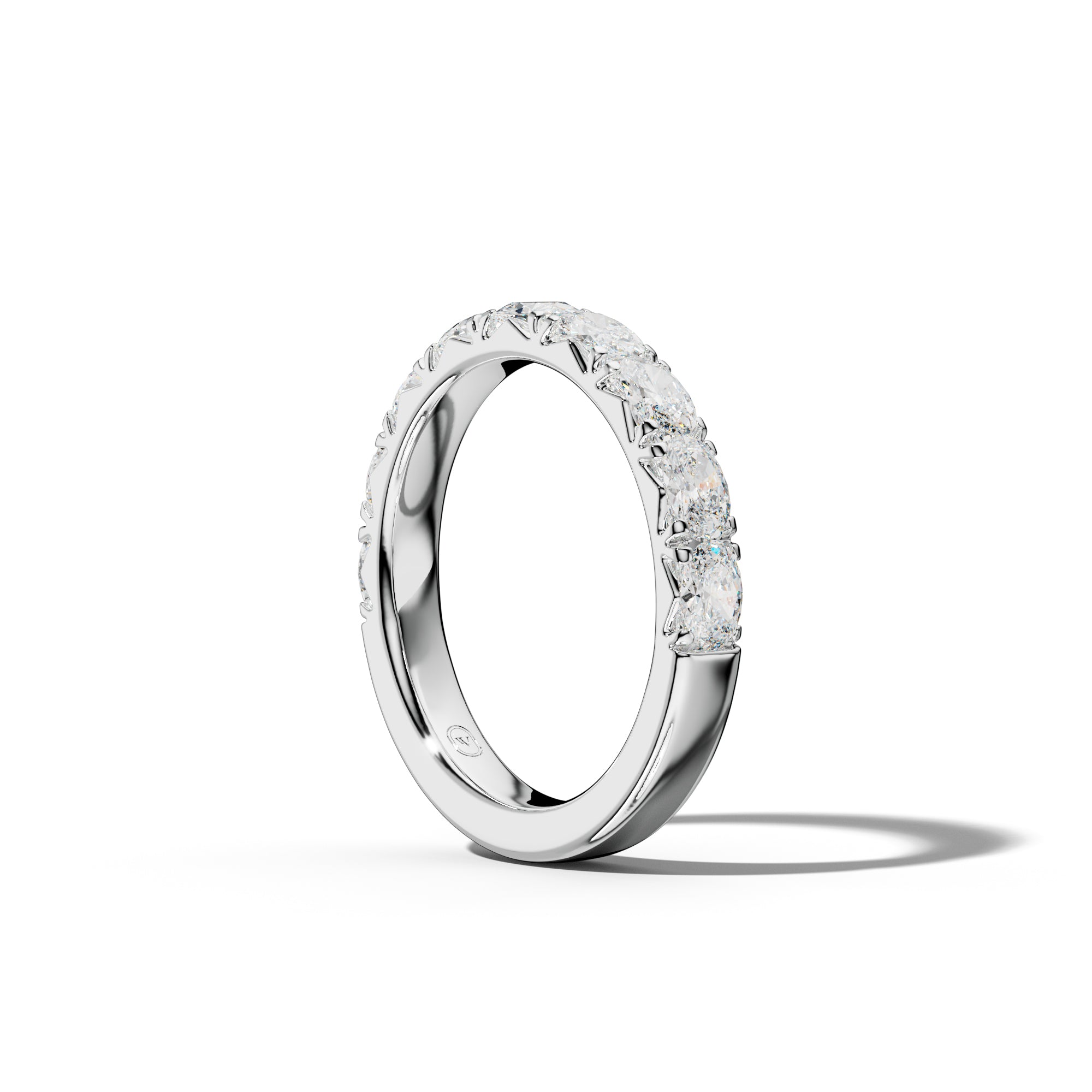 1.0 Carat East West Oval Diamond French Pave Half Anniversary Band