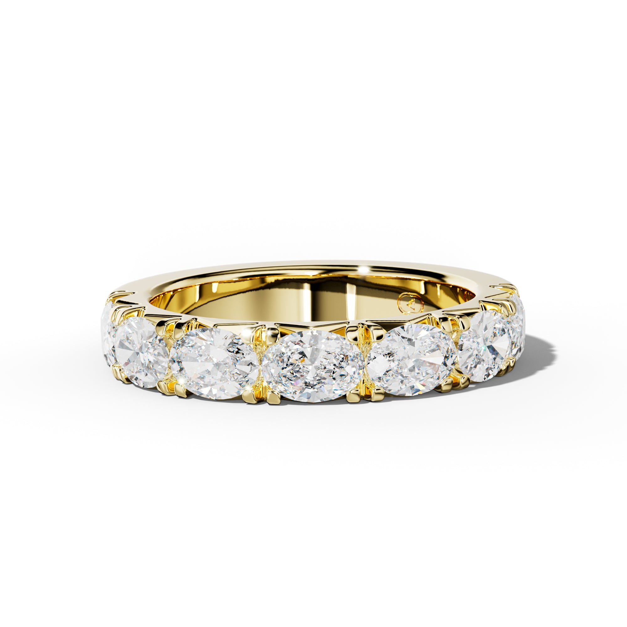 2.0 Carat East West Oval Diamond French Pave Half Anniversary Band