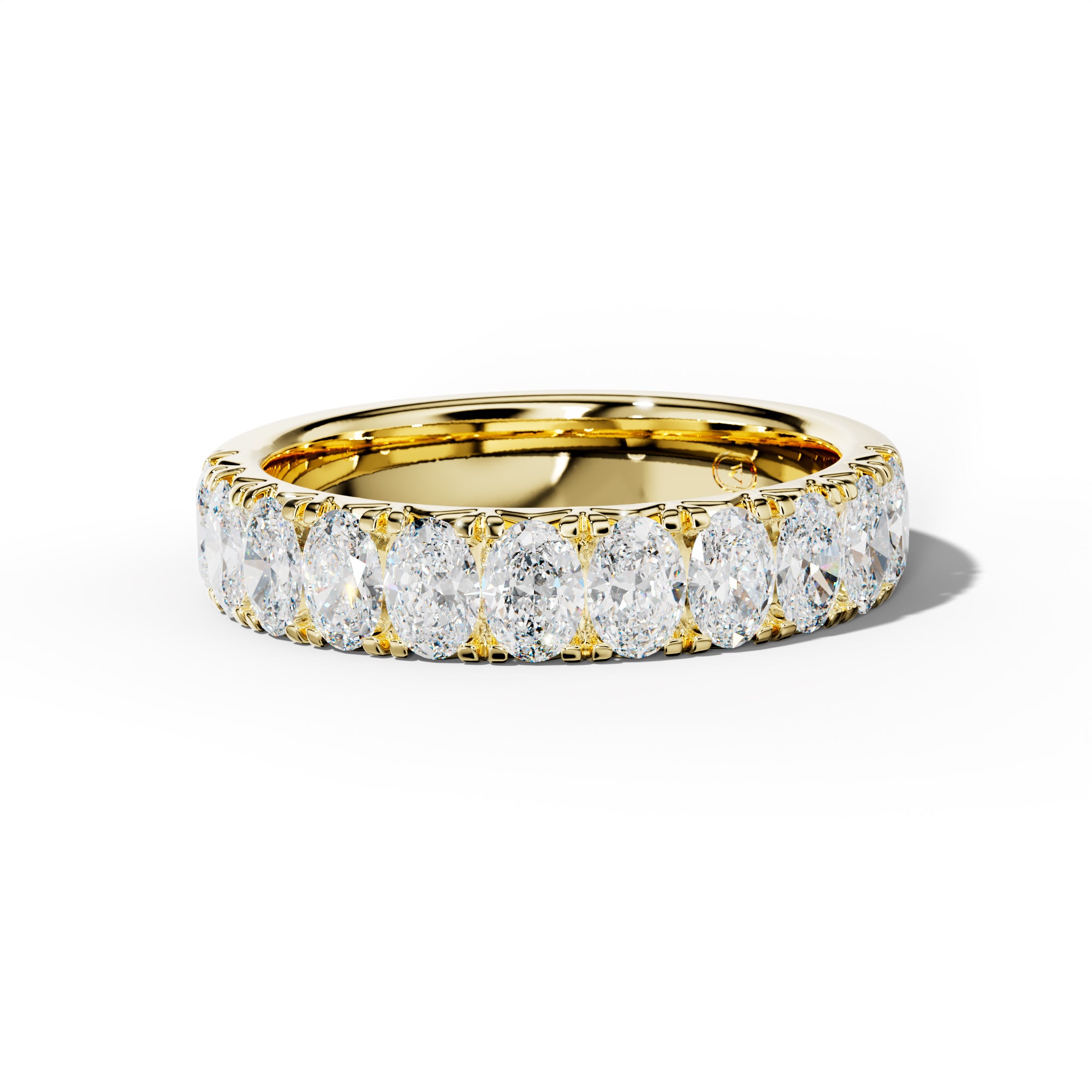 2.0 Carat Oval Diamond French Pave Half Anniversary Band