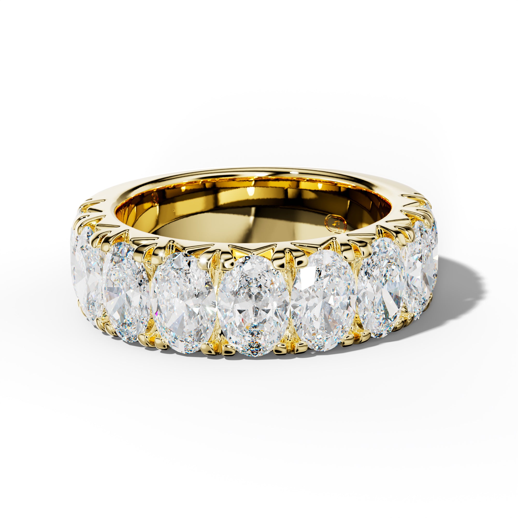 5.0 Carat Oval  Diamond French Pave Half Anniversary Band