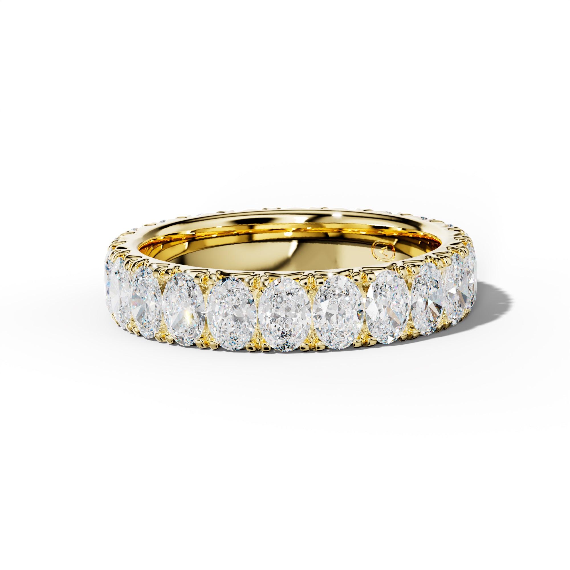 4.0 Carat Oval Diamond French Pave Eternity Band