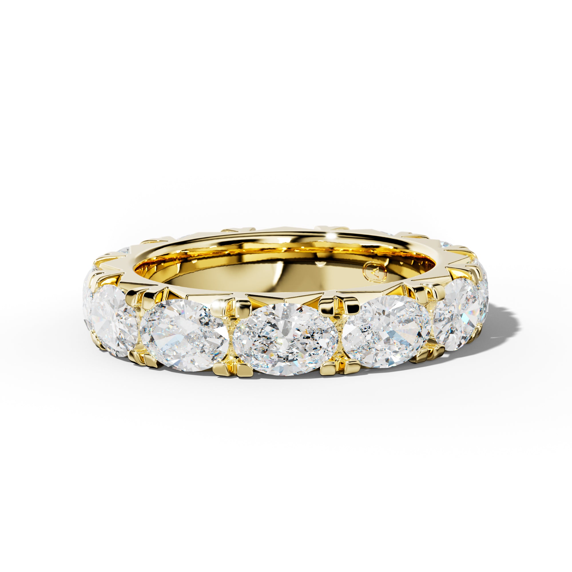 5.0 Carat East West Oval Diamond French Pave Eternity Band