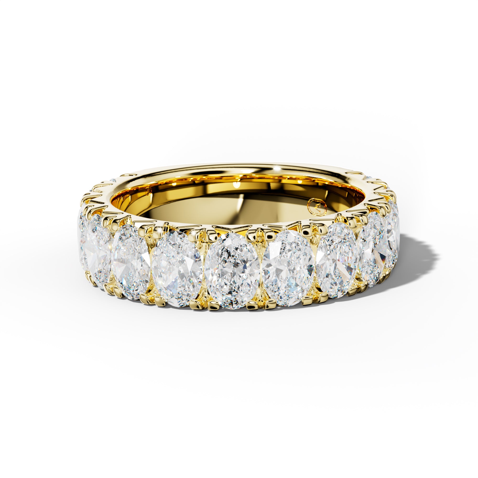 4.0 Carat Oval Diamond French Pave 3/4 Anniversary Band