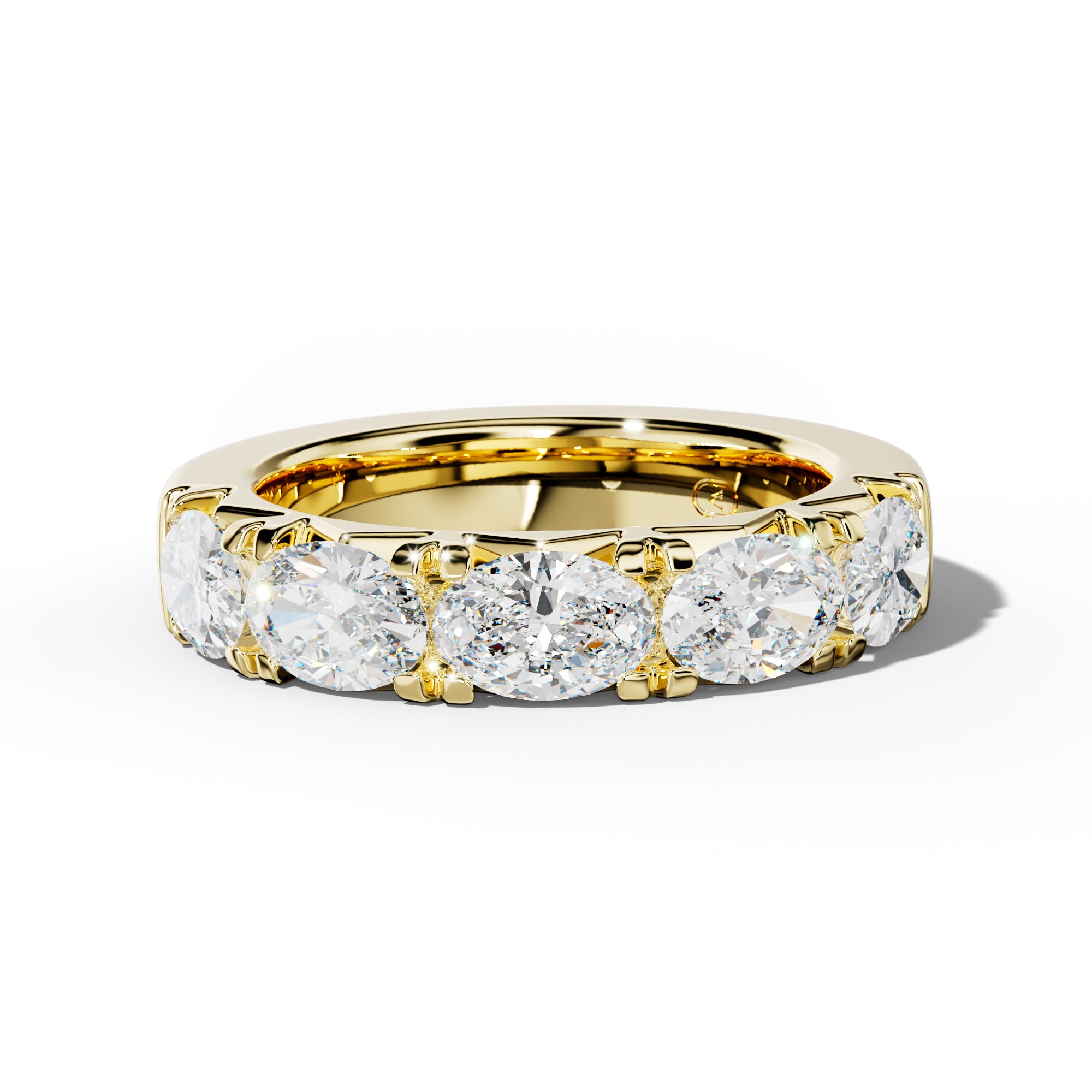 3.0 Carat East West Oval Diamond French Pave Half Anniversary  Band
