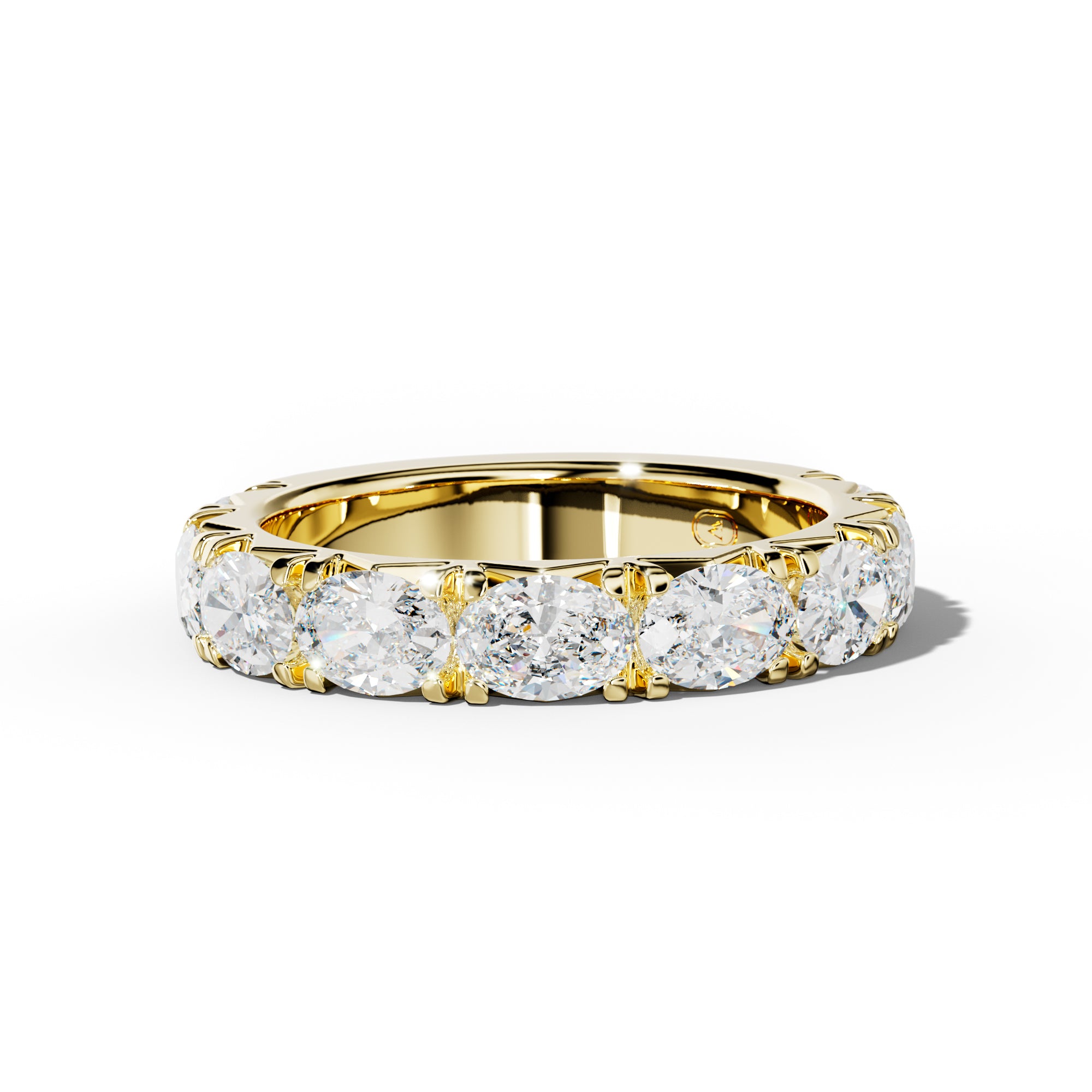 2.0 Carat East West Oval Diamond French Pave 3/4 Anniversary  Band