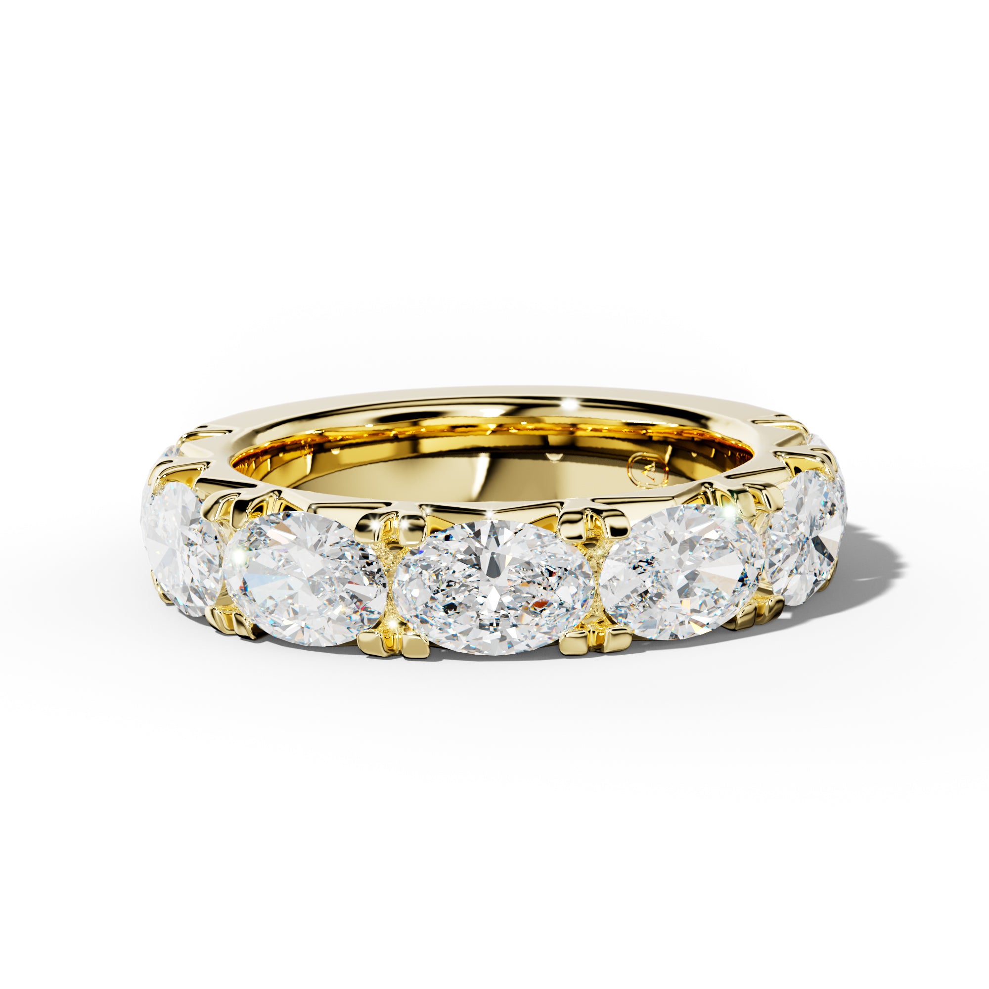 4.0 Carat East West Oval Diamond French Pave 3/4 Anniversary Band