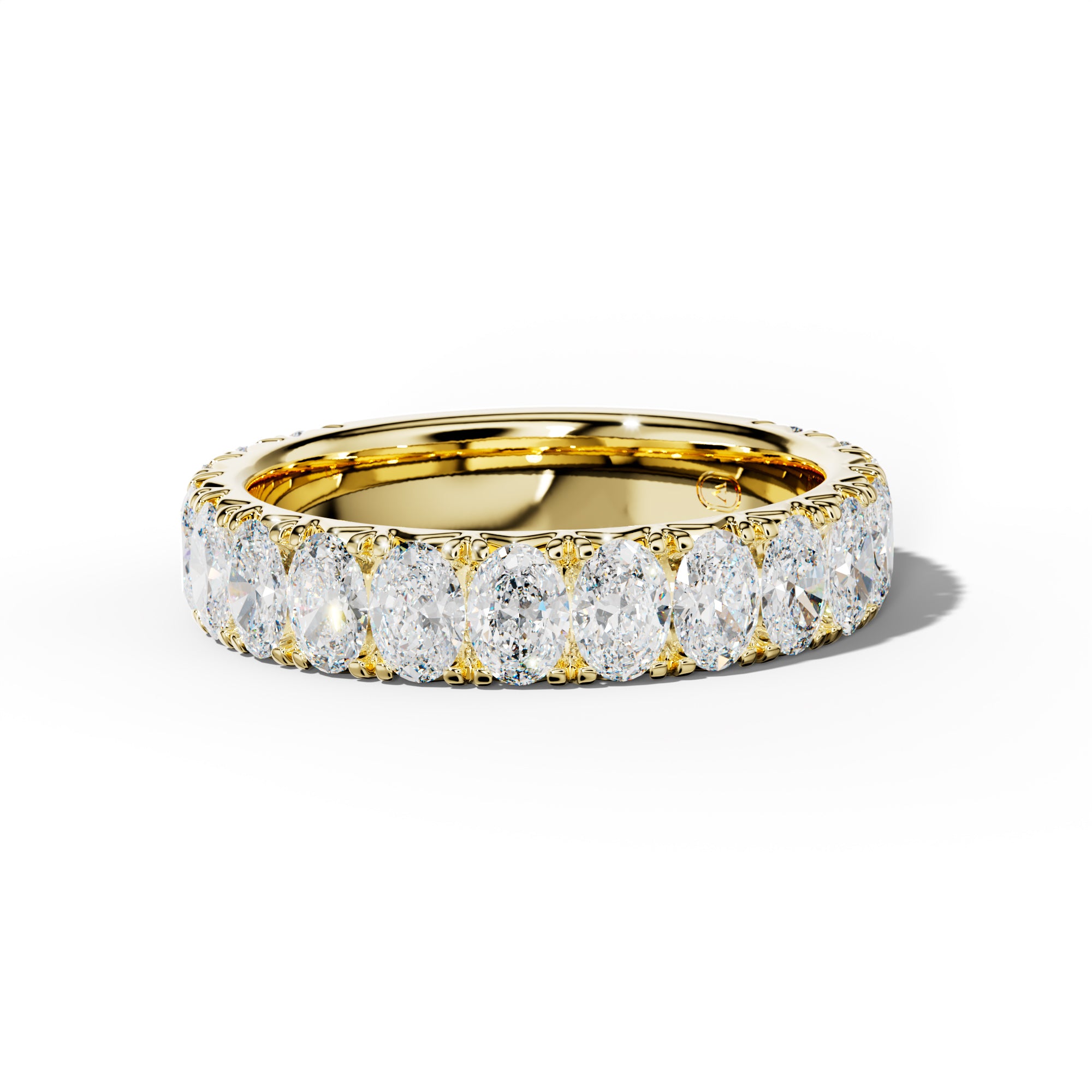 3.0 Carat Oval Diamond French Pave 3/4 Anniversary Band