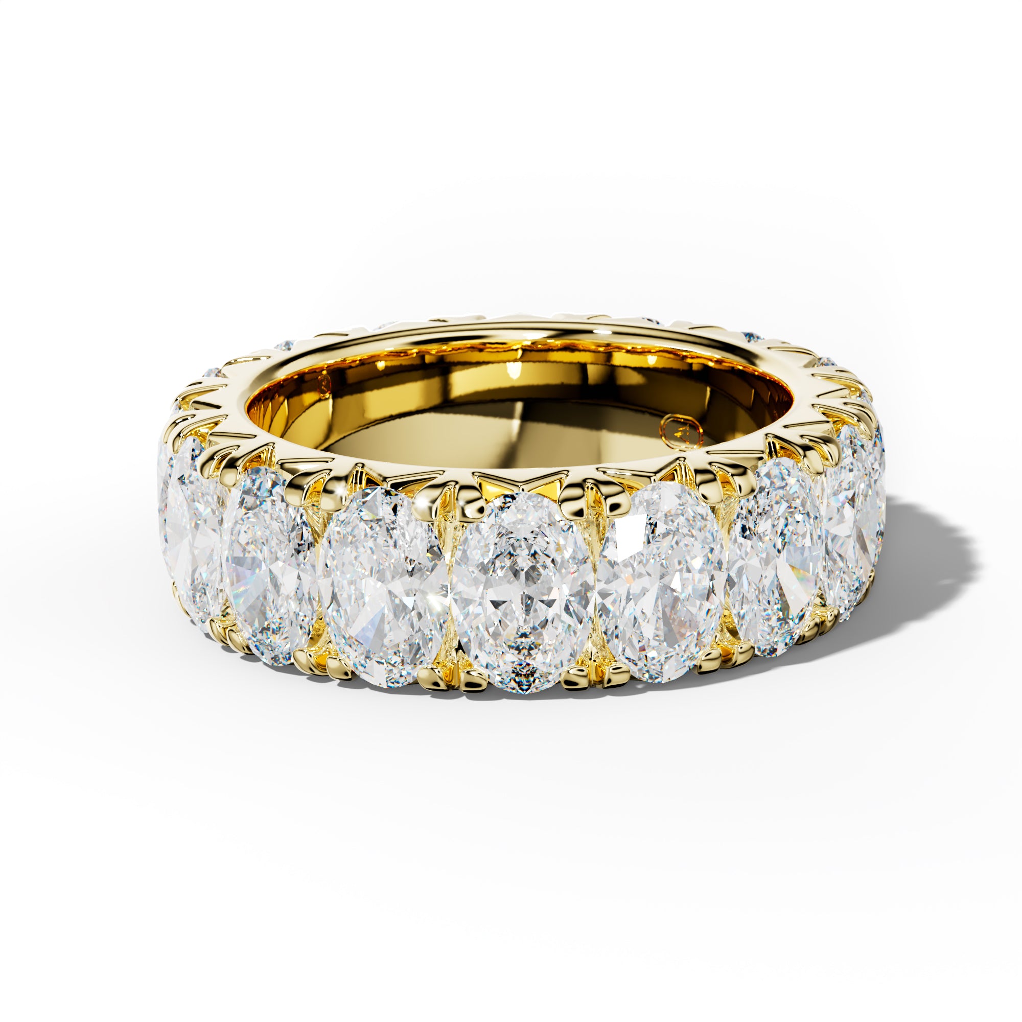8.0 Carat Oval Diamond French Pave Eternity Band