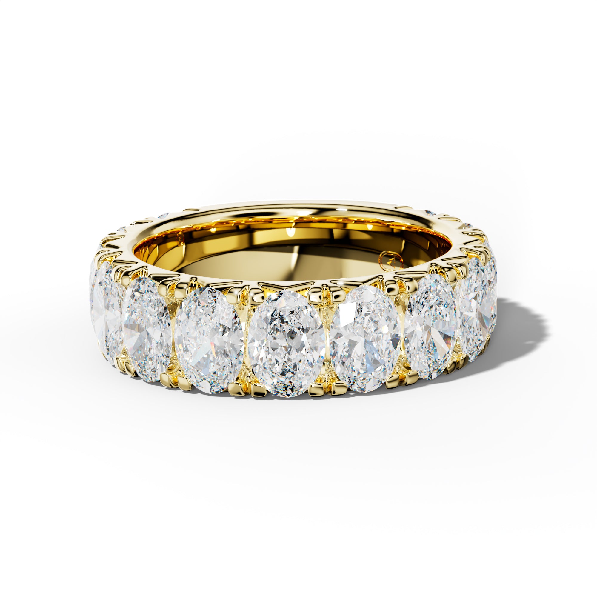 5.0 Carat Oval Diamond French Pave 3/4 Anniversary Band