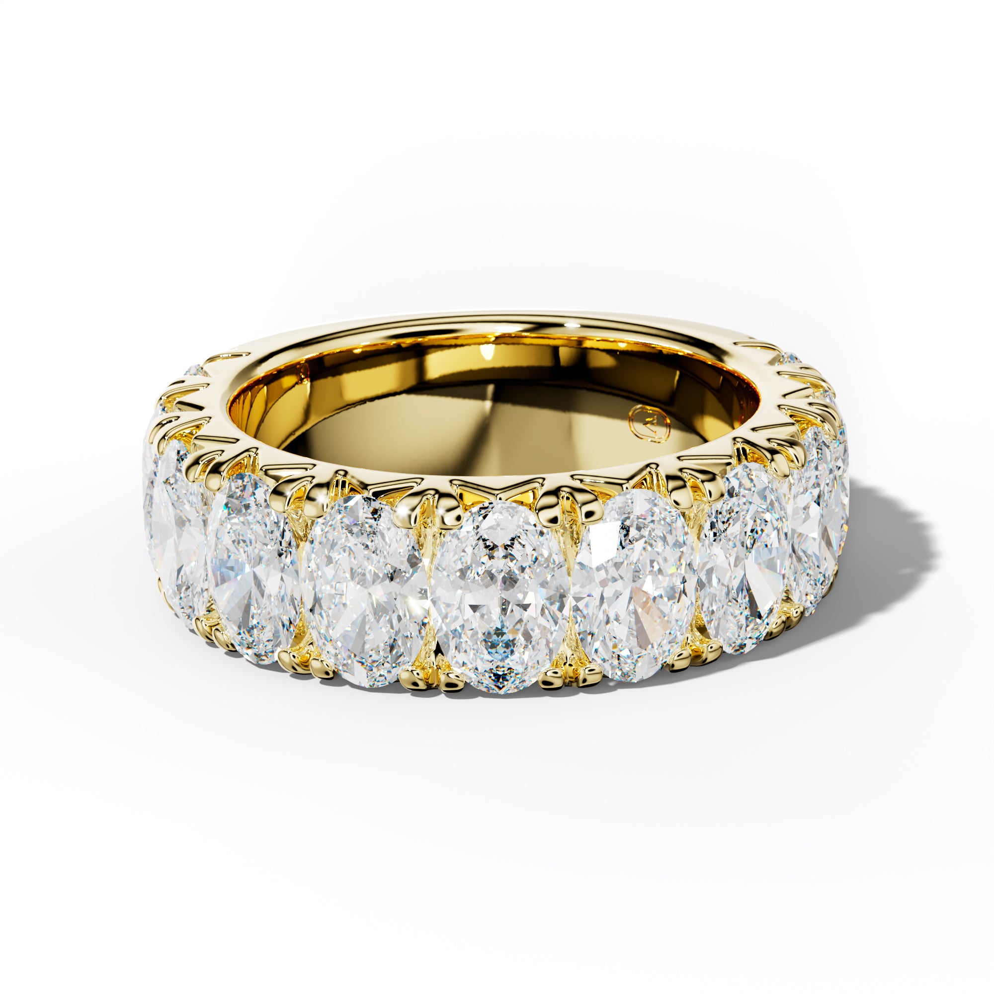 6.0 Carat Oval Diamond French Pave 3/4 Anniversary Band