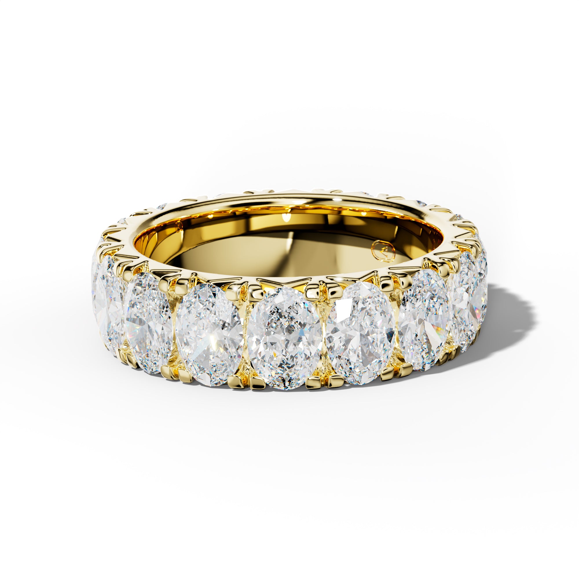6.0 Carat Oval Diamond French Pave Eternity Band