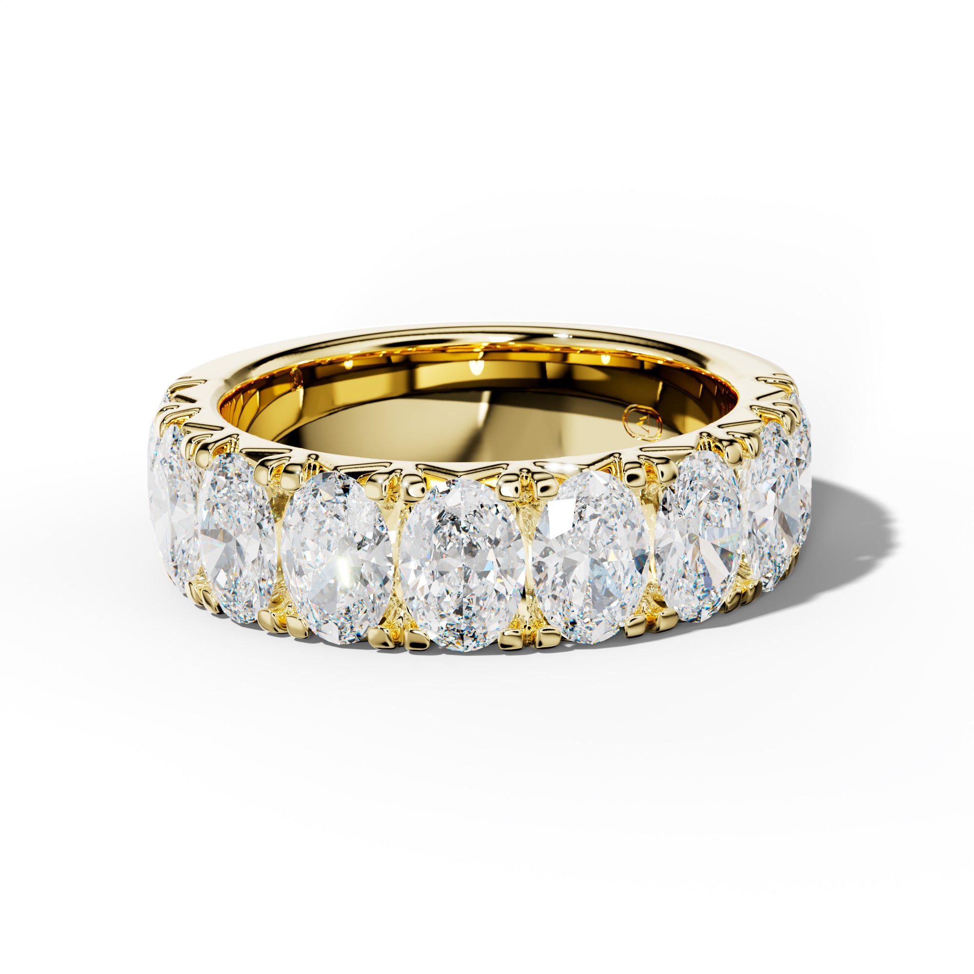 4.0 Carat Oval Diamond French Pave Half Anniversary Band