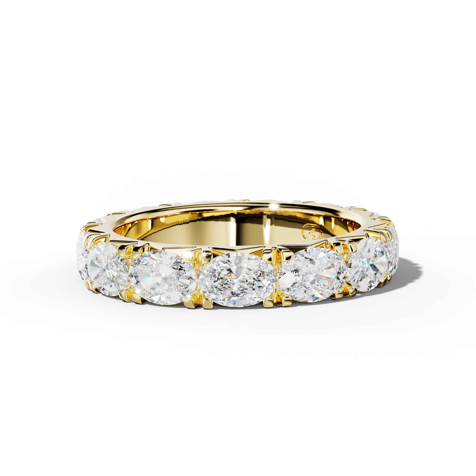 4.0 Carat East West Oval Diamond French Pave Eternity Band