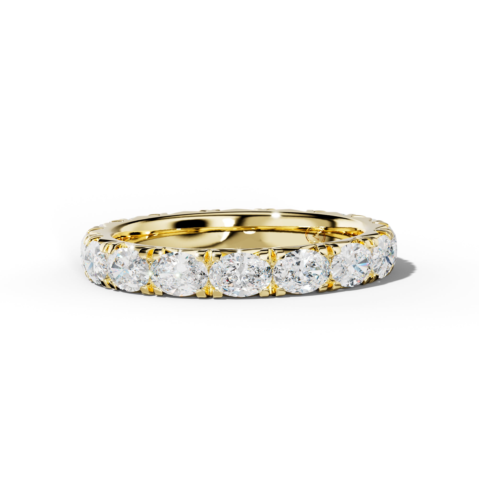 3.0 Carat East West Oval Diamond French Pave Eternity Band