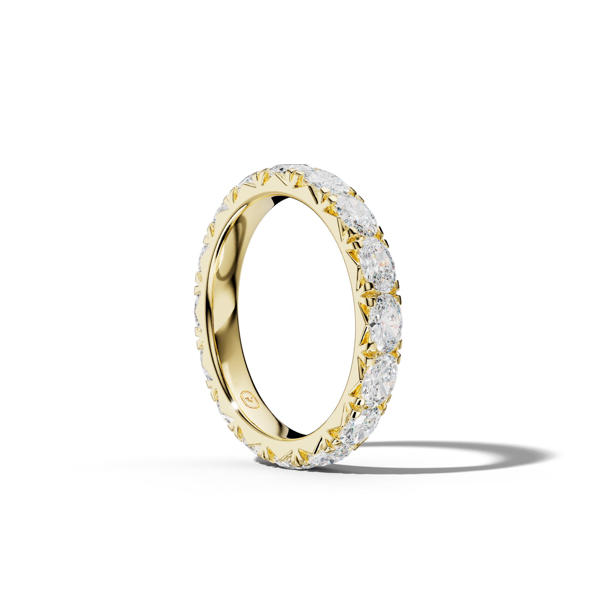 3.0 Carat East West Oval Diamond French Pave Eternity Band