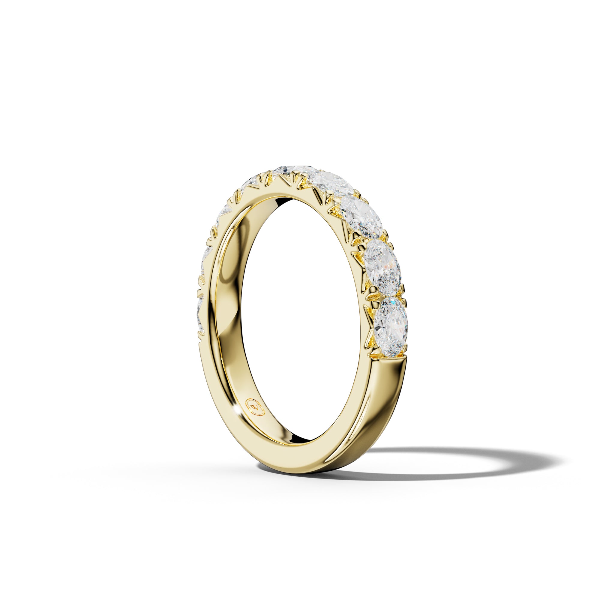 1.0 Carat East West Oval Diamond French Pave Half Anniversary Band