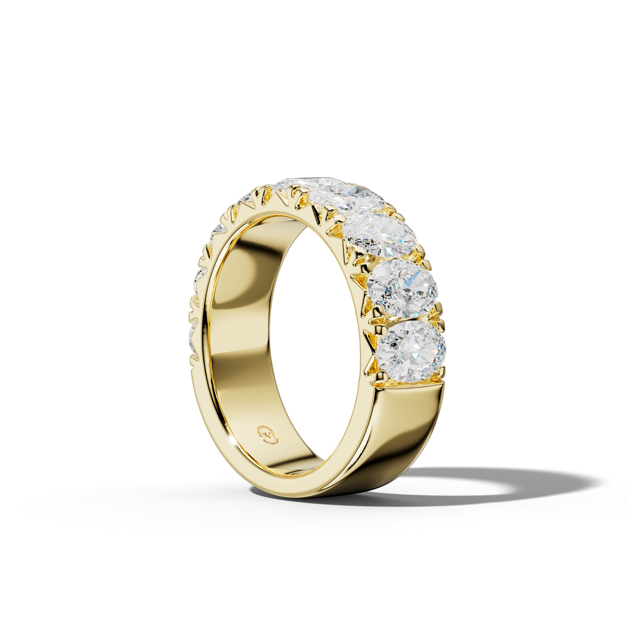 4.0 Carat Oval Diamond French Pave Half Anniversary Band