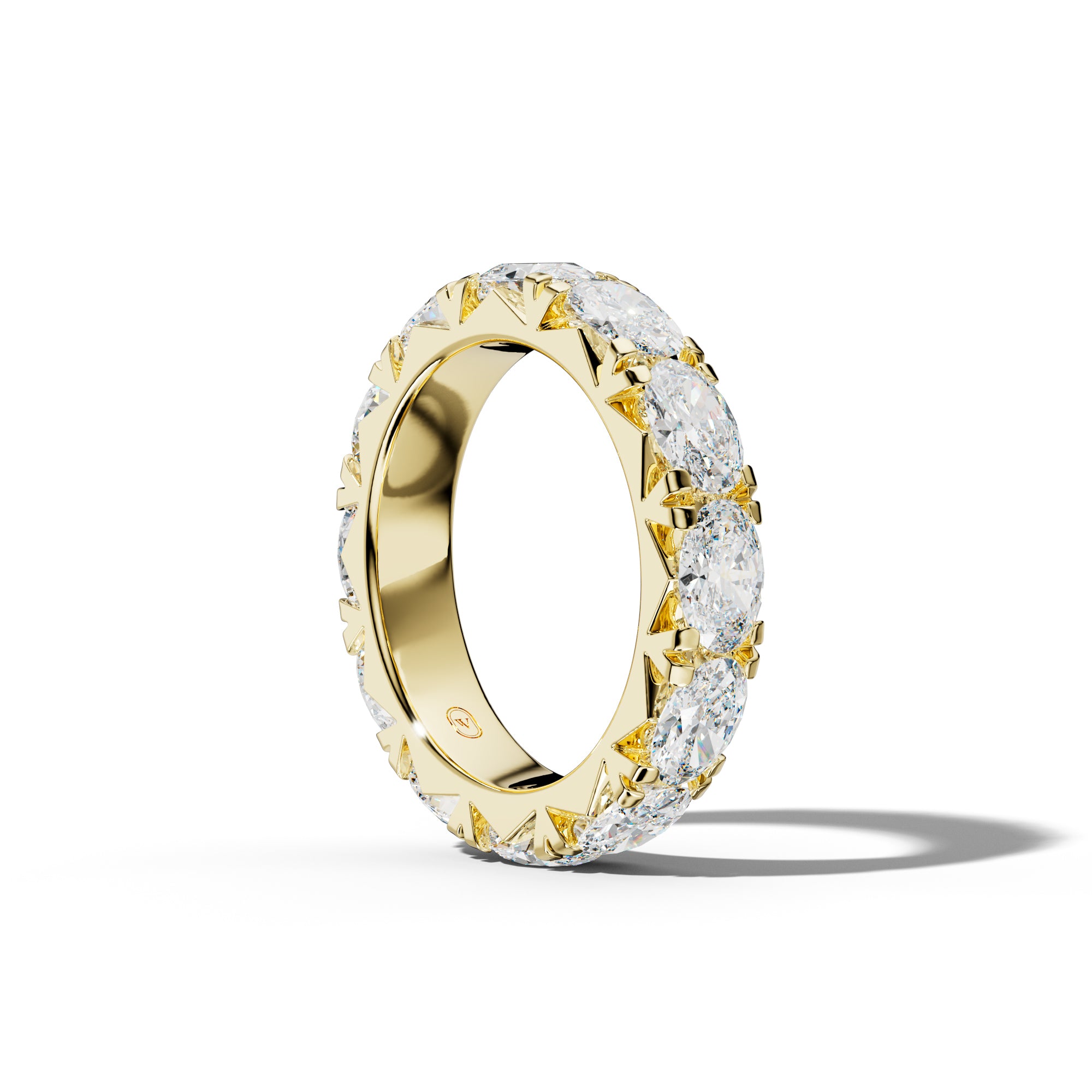 5.0 Carat East West Oval Diamond French Pave Eternity Band