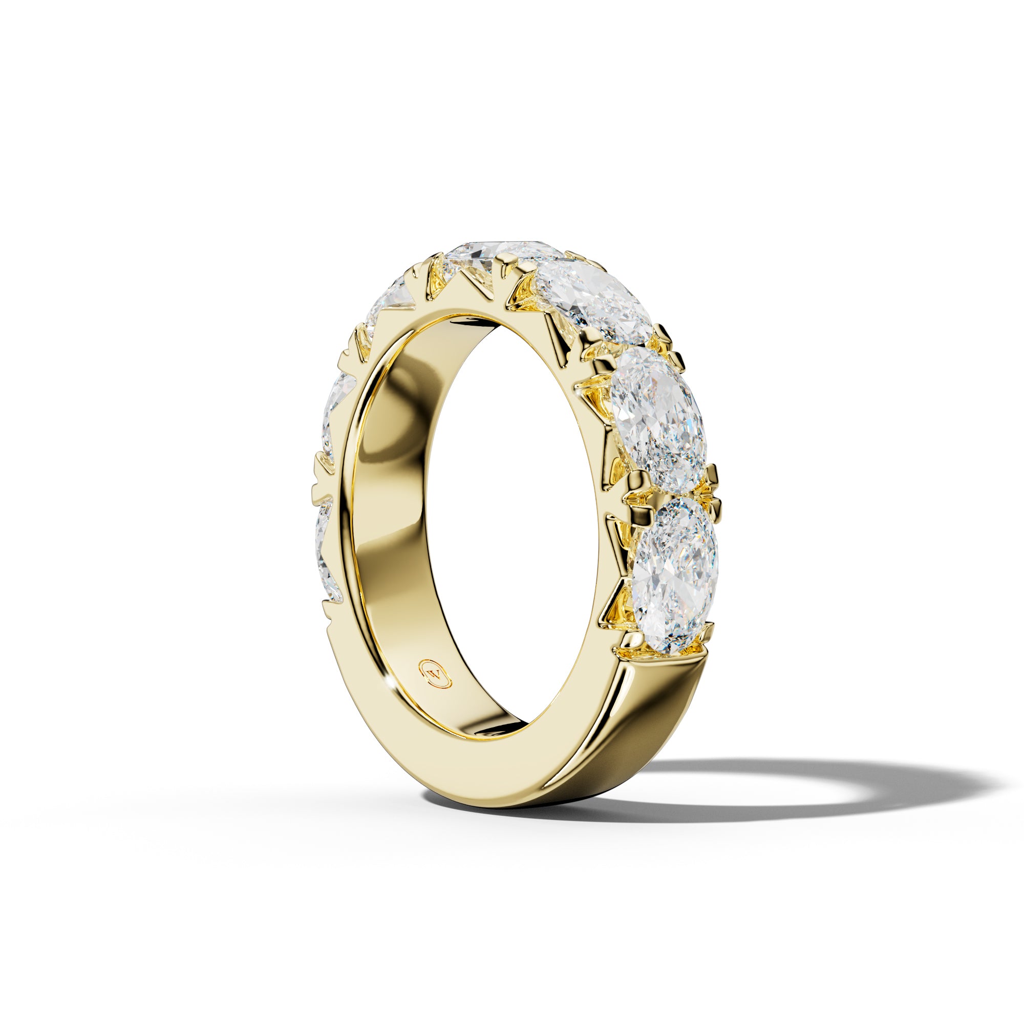 4.0 Carat East West Oval Diamond French Pave 3/4 Anniversary Band