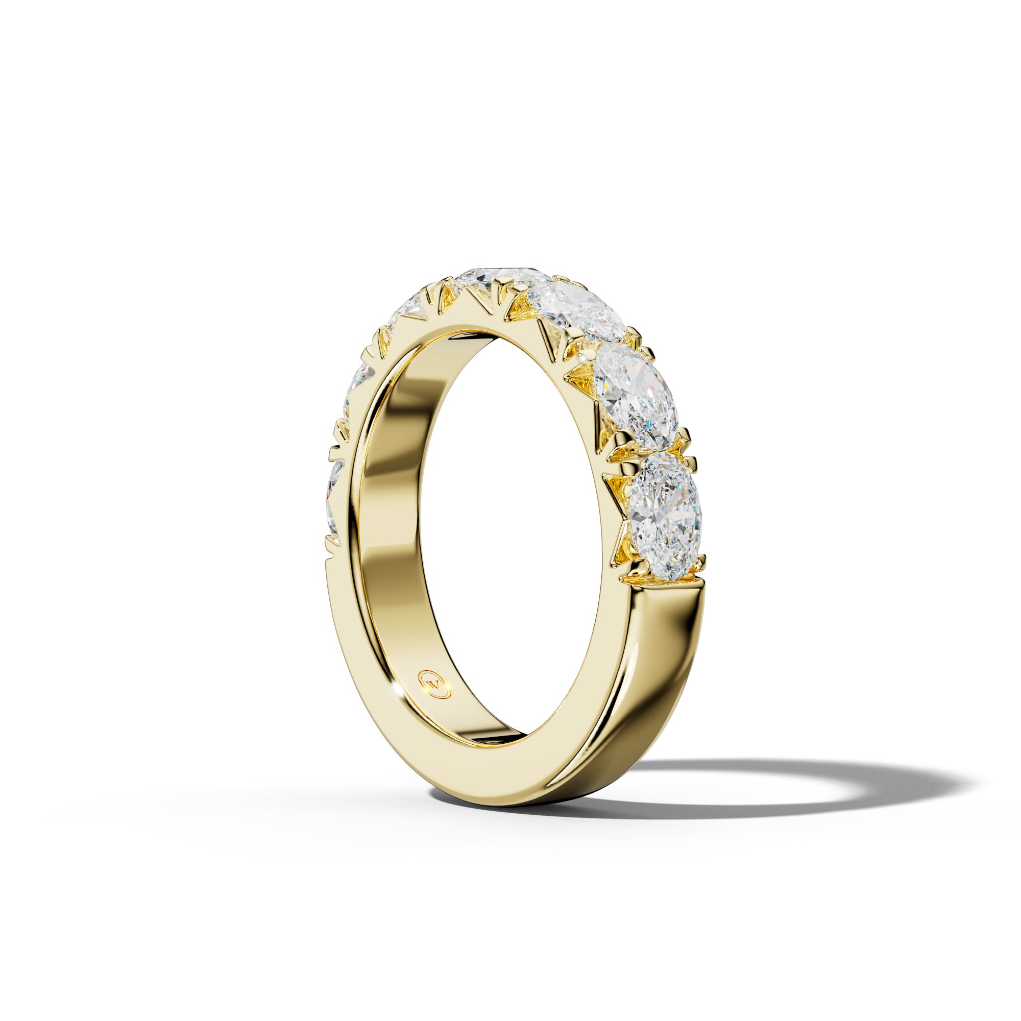 2.0 Carat East West Oval Diamond French Pave Half Anniversary Band