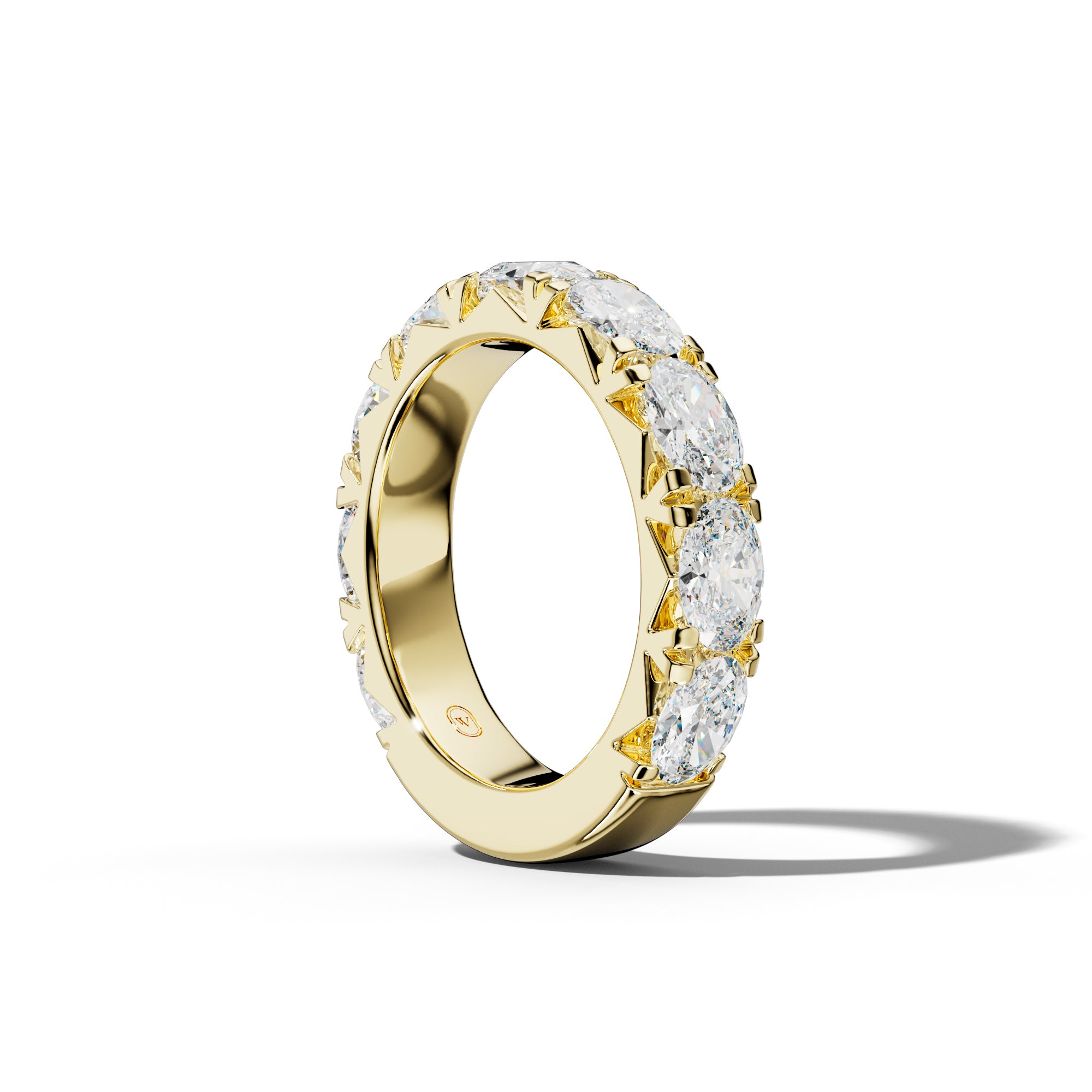 3.0 Carat East West Oval Diamond French Pave 3/4 Anniversary  Band