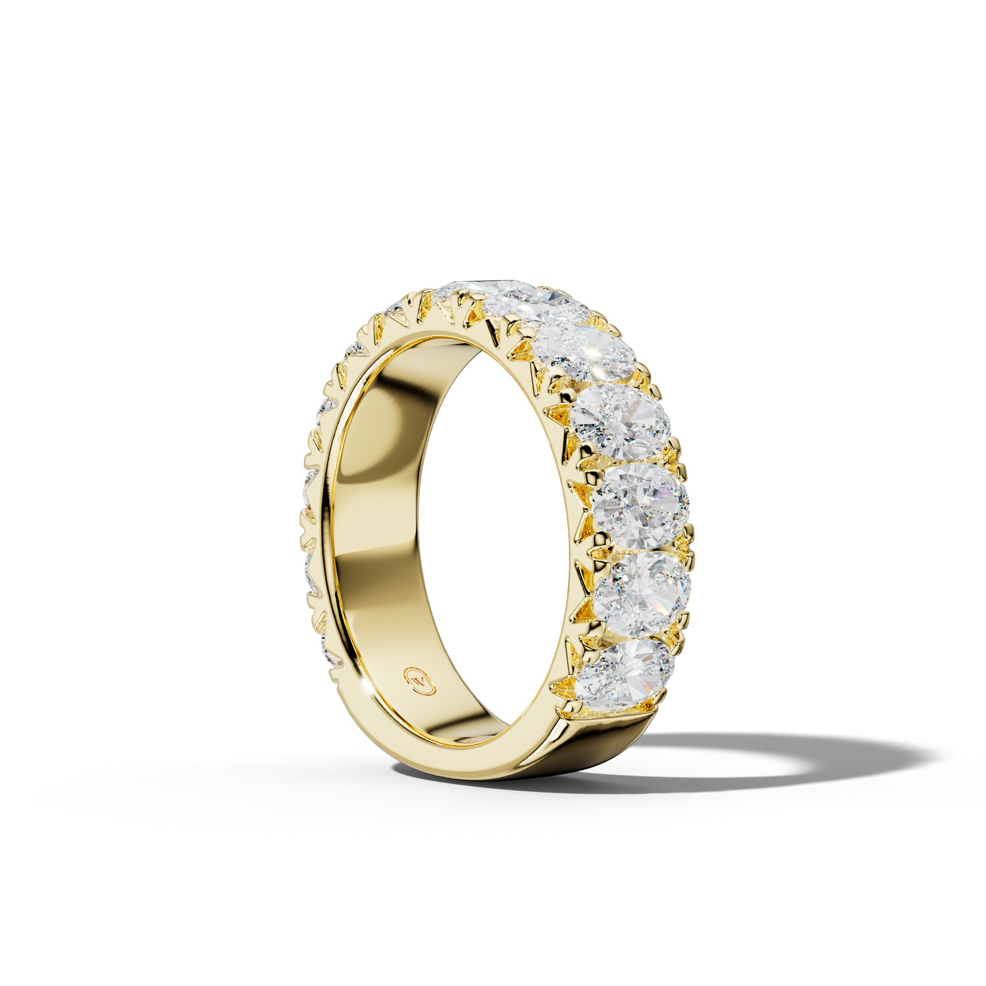 4.0 Carat Oval Diamond French Pave 3/4 Anniversary Band