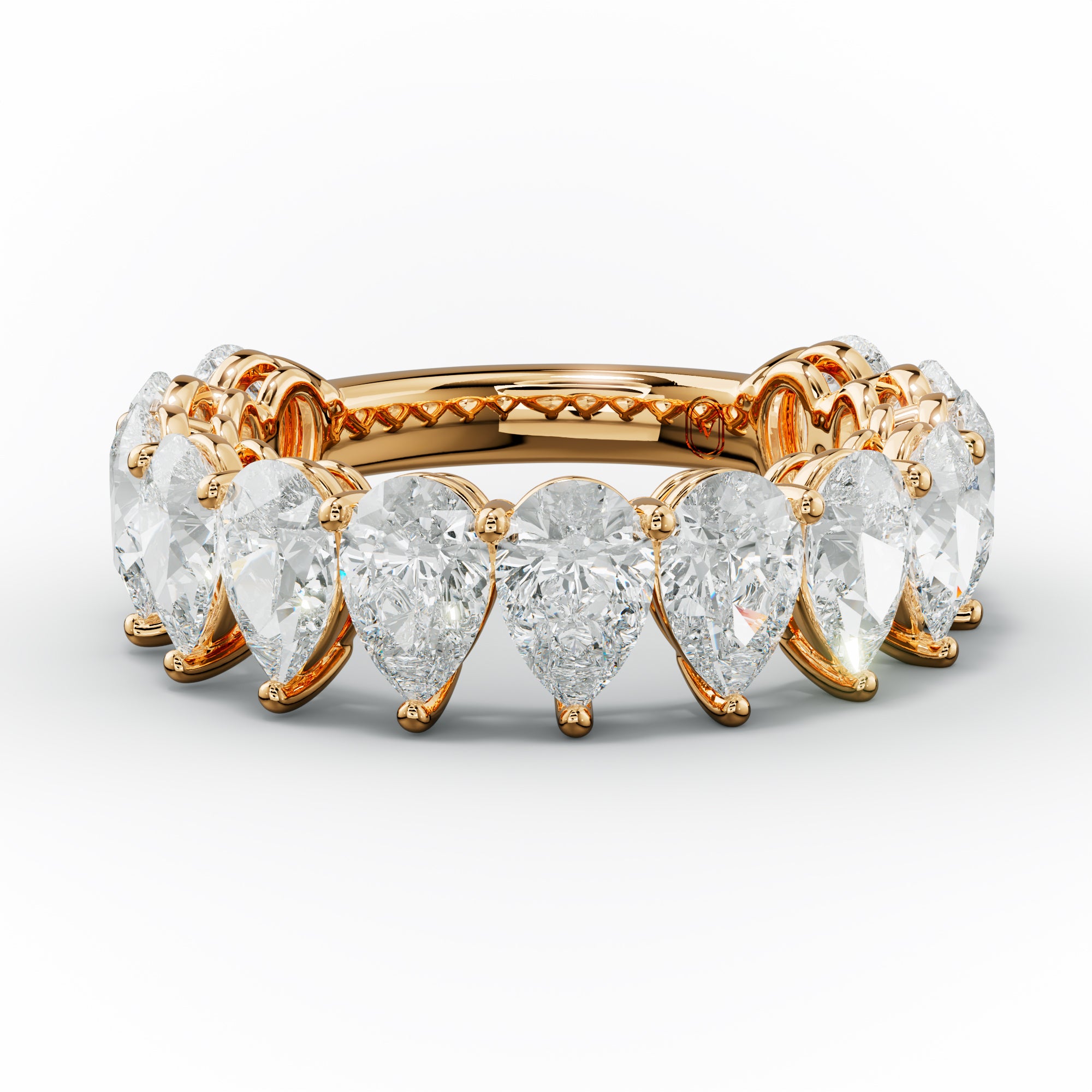 5.0 Carat Pear Shape Diamond Anniversary Band