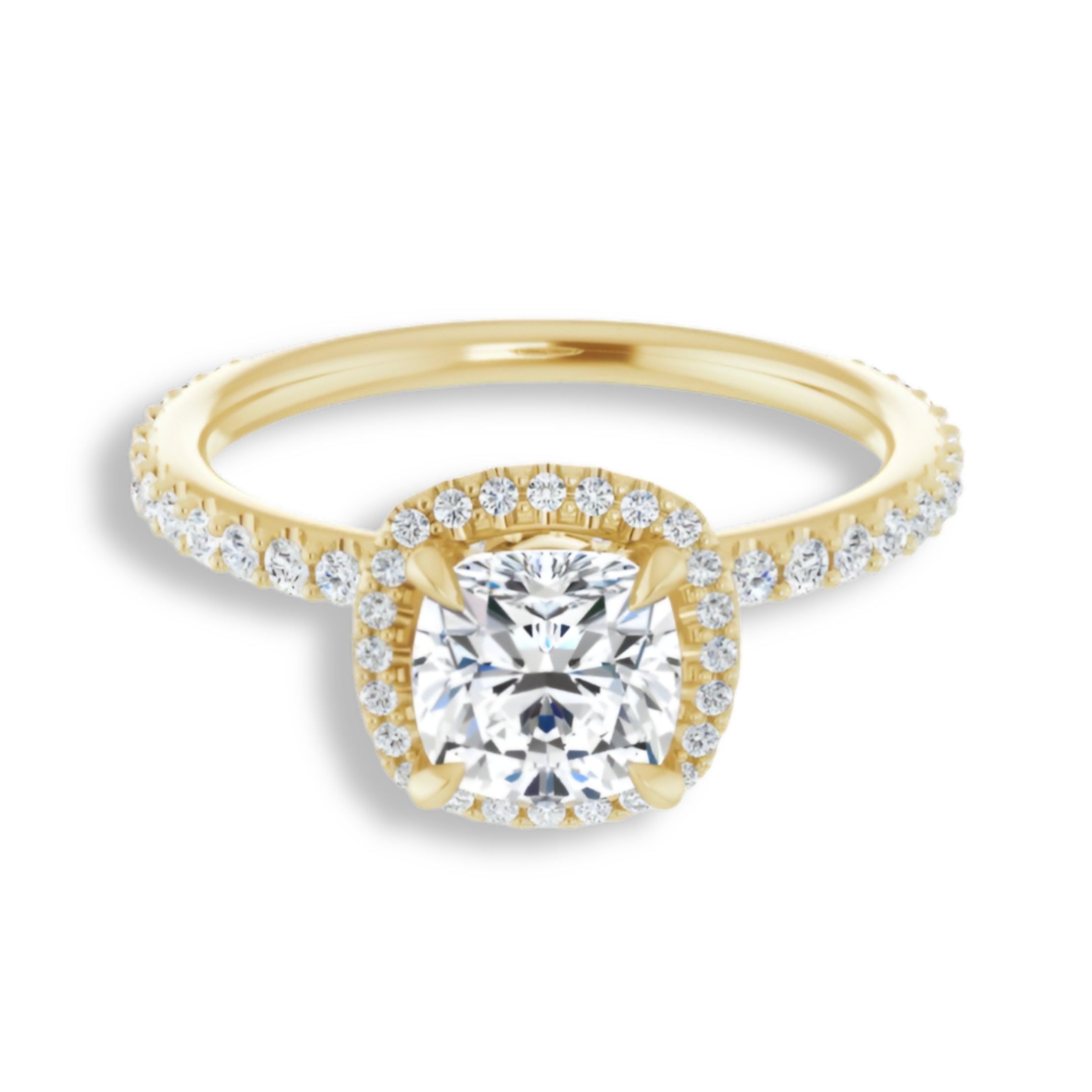 Cushion Cut Diamond Halo Engagement Ring