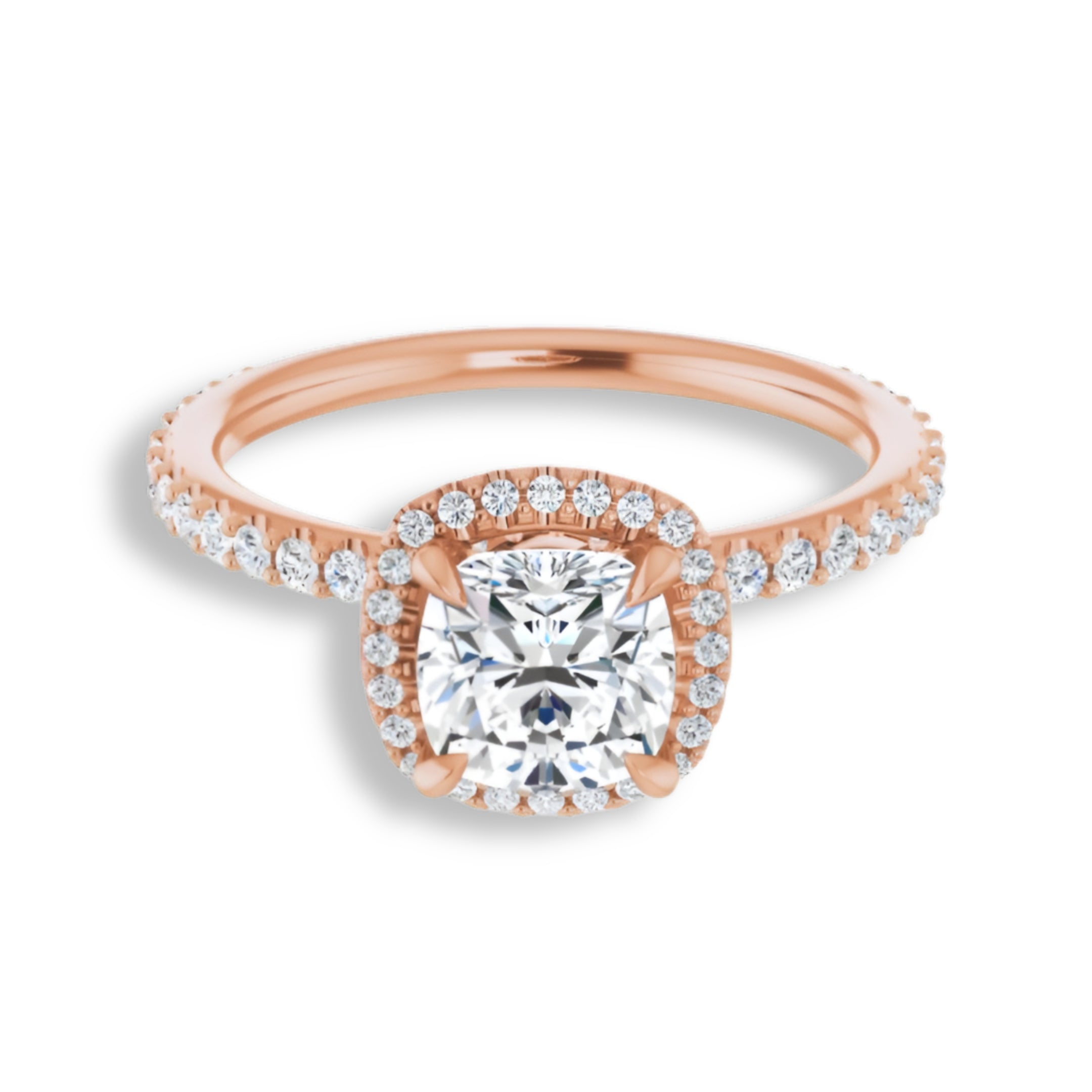 Cushion Cut Diamond Halo Engagement Ring