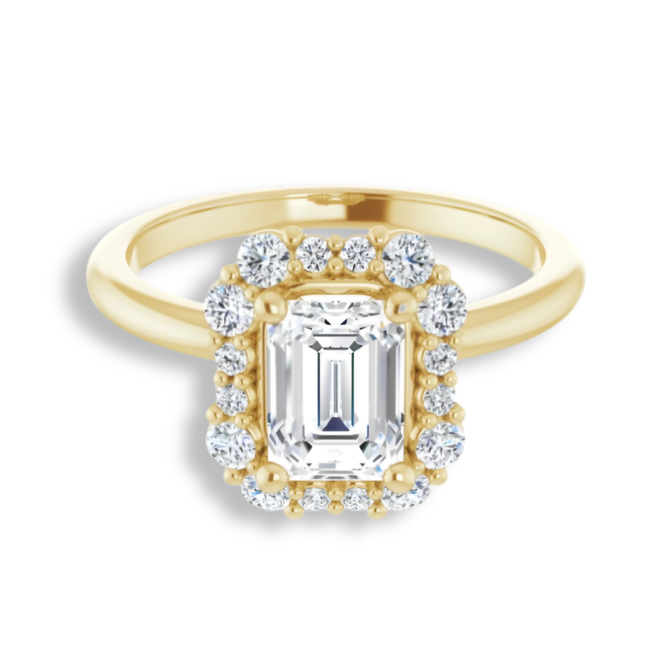 Emerald Cut Diamond Halo Engagement Ring