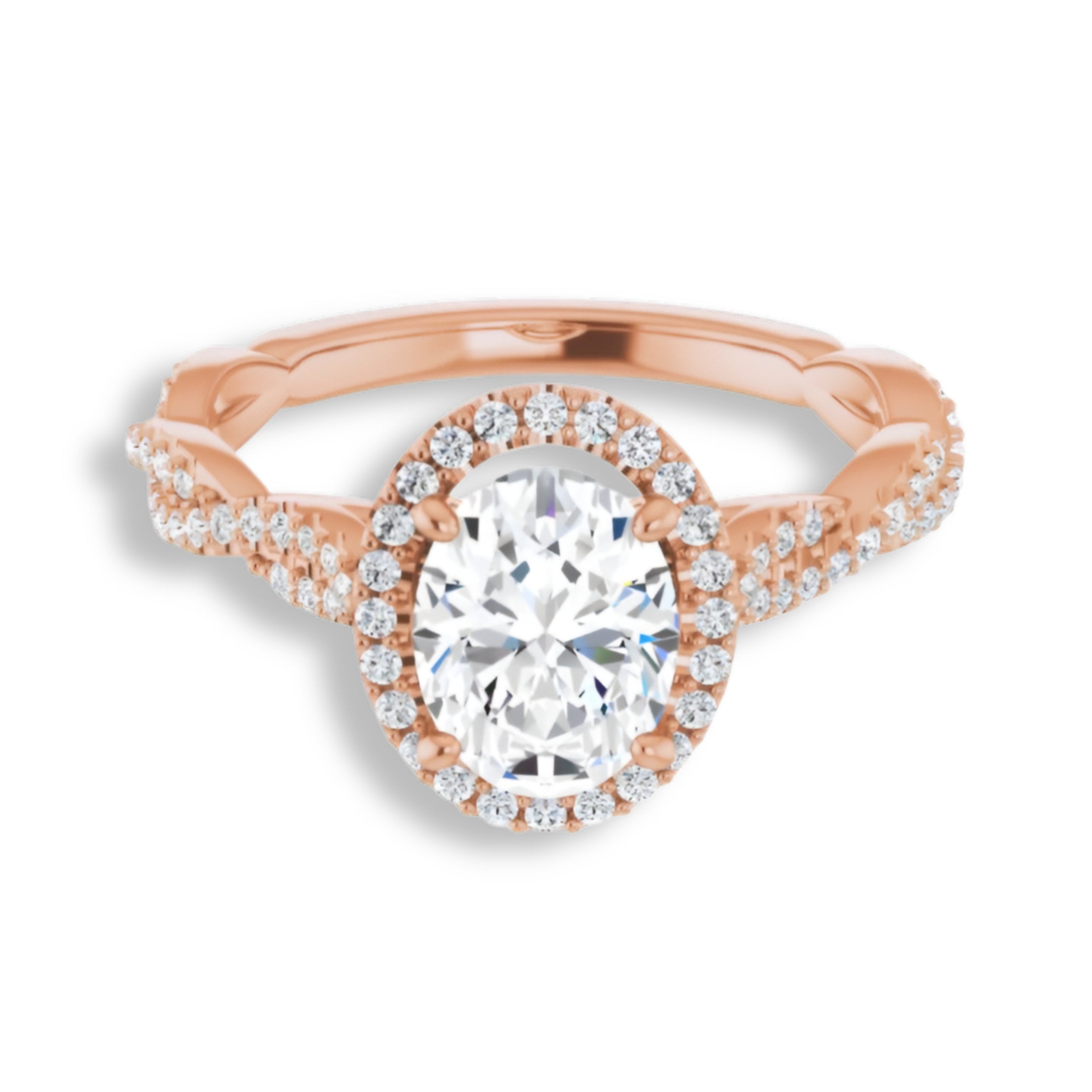 Oval Cut Diamond Halo Engagement Ring
