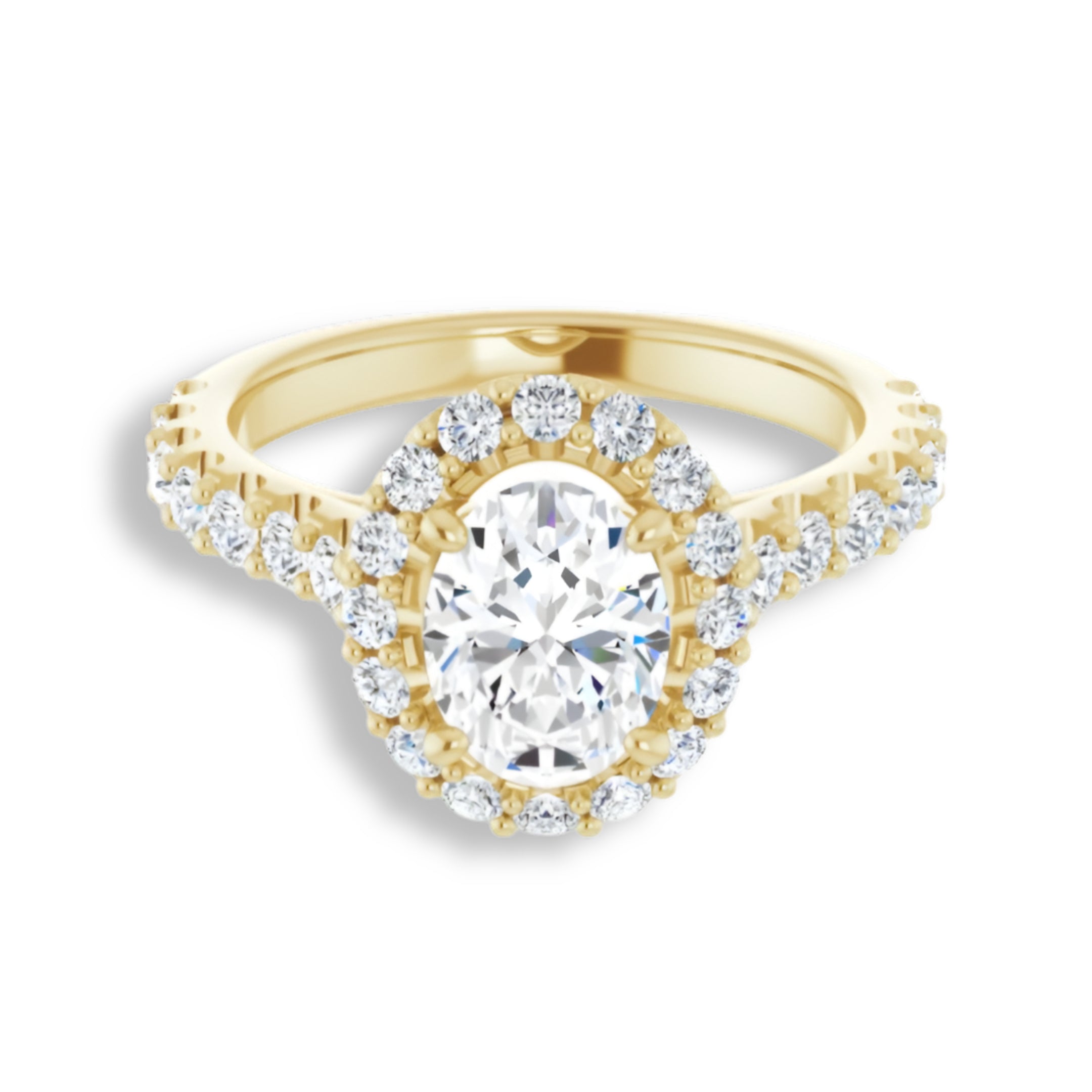 Oval Cut Diamond Halo Engagement Ring-VIRABYANI