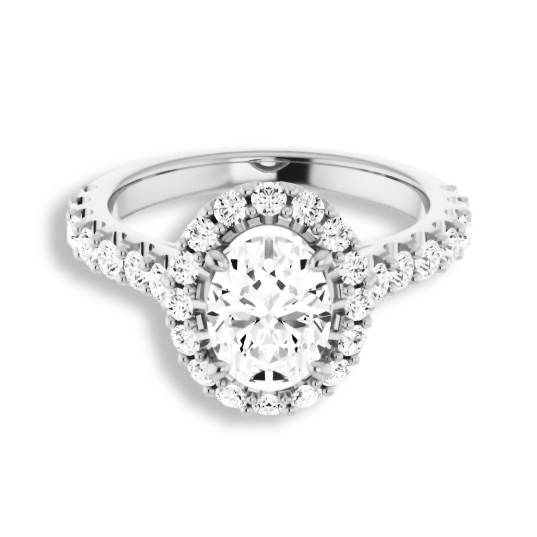 Oval Cut Diamond Halo Engagement Ring-VIRABYANI