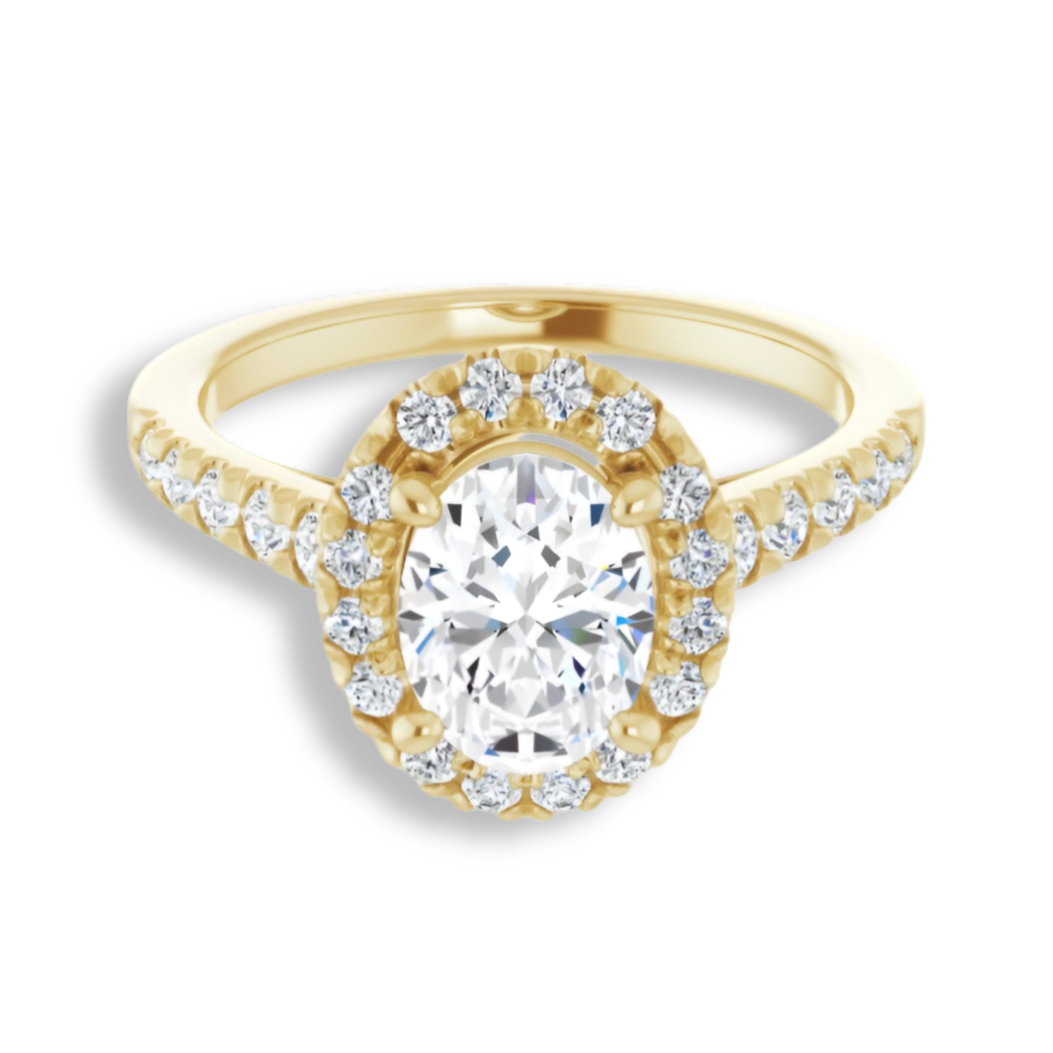 Oval Cut Diamond Halo Engagement Ring-VIRABYANI