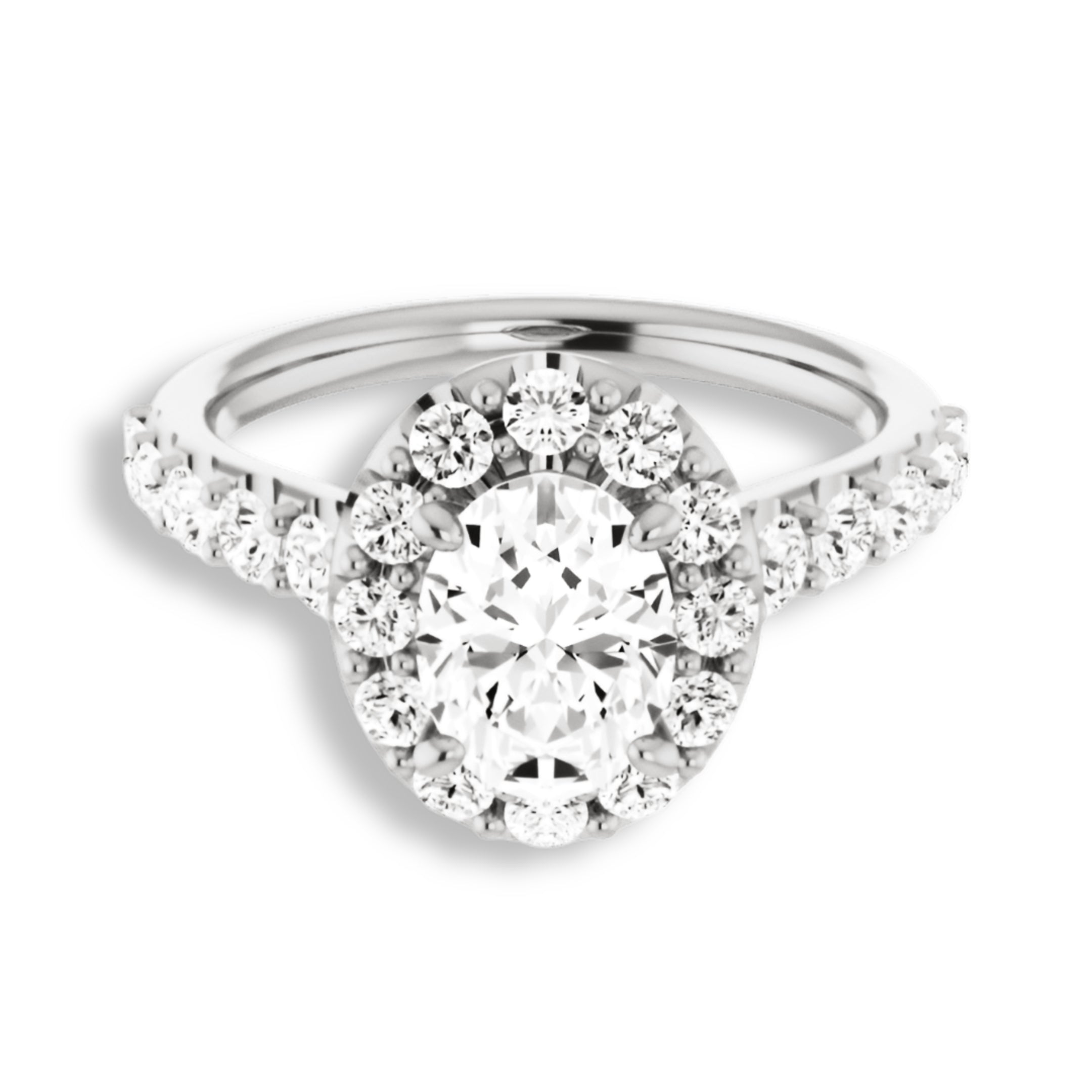 Oval Cut Diamond Halo Engagement Ring-VIRABYANI