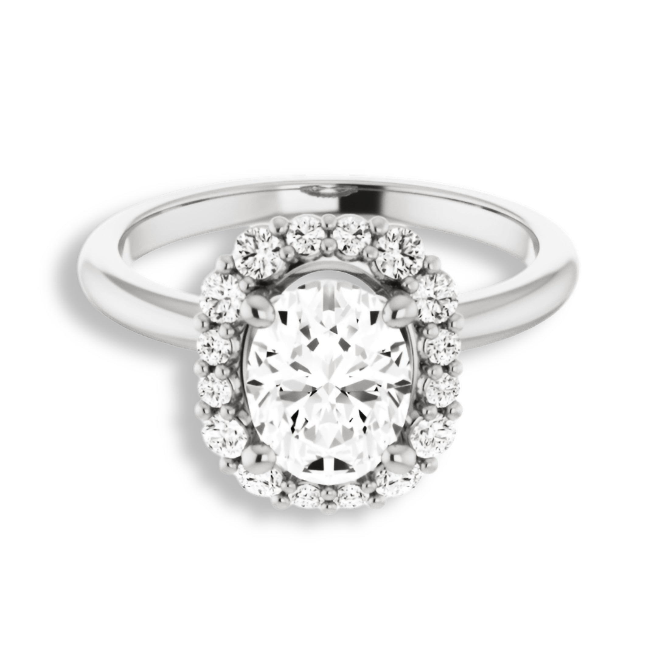 Oval Cut Diamond Halo Engagement Ring-VIRABYANI