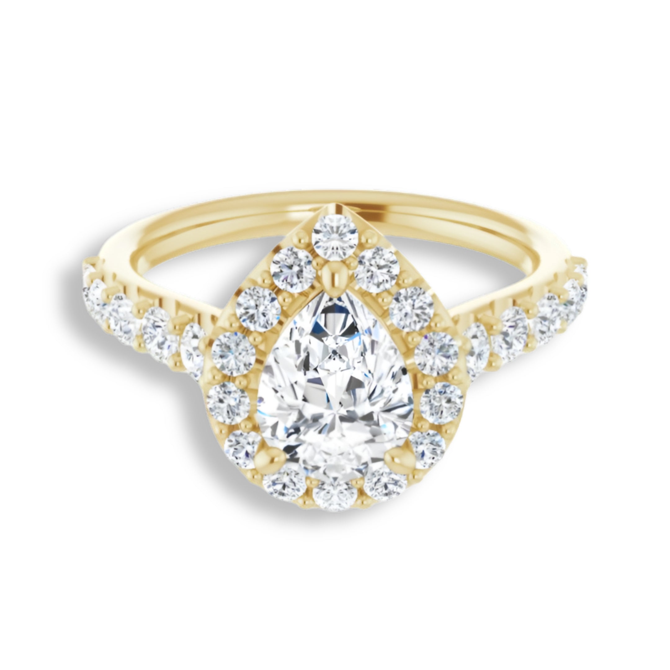 Pear Cut Diamond Halo Engagement Ring