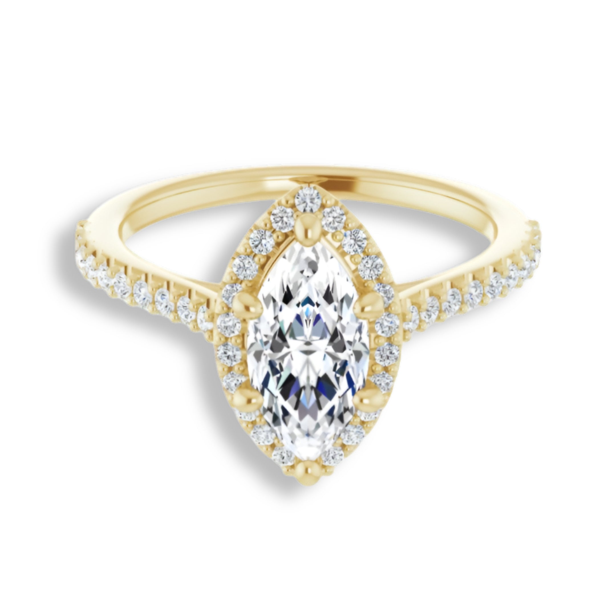 Marquise Cut Diamond Halo Engagement Ring