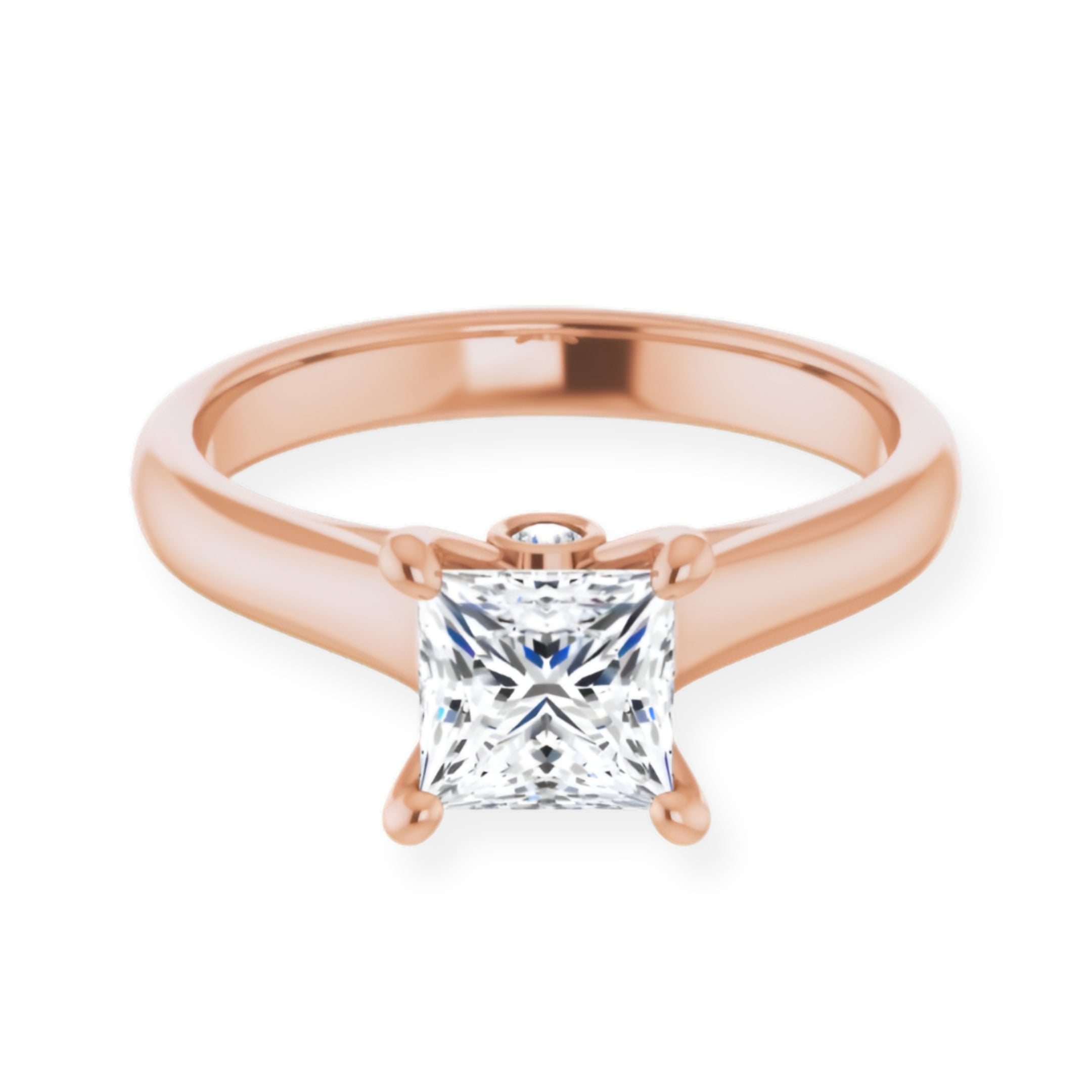 Secret Princess Cut Solitaire Engagement Ring
