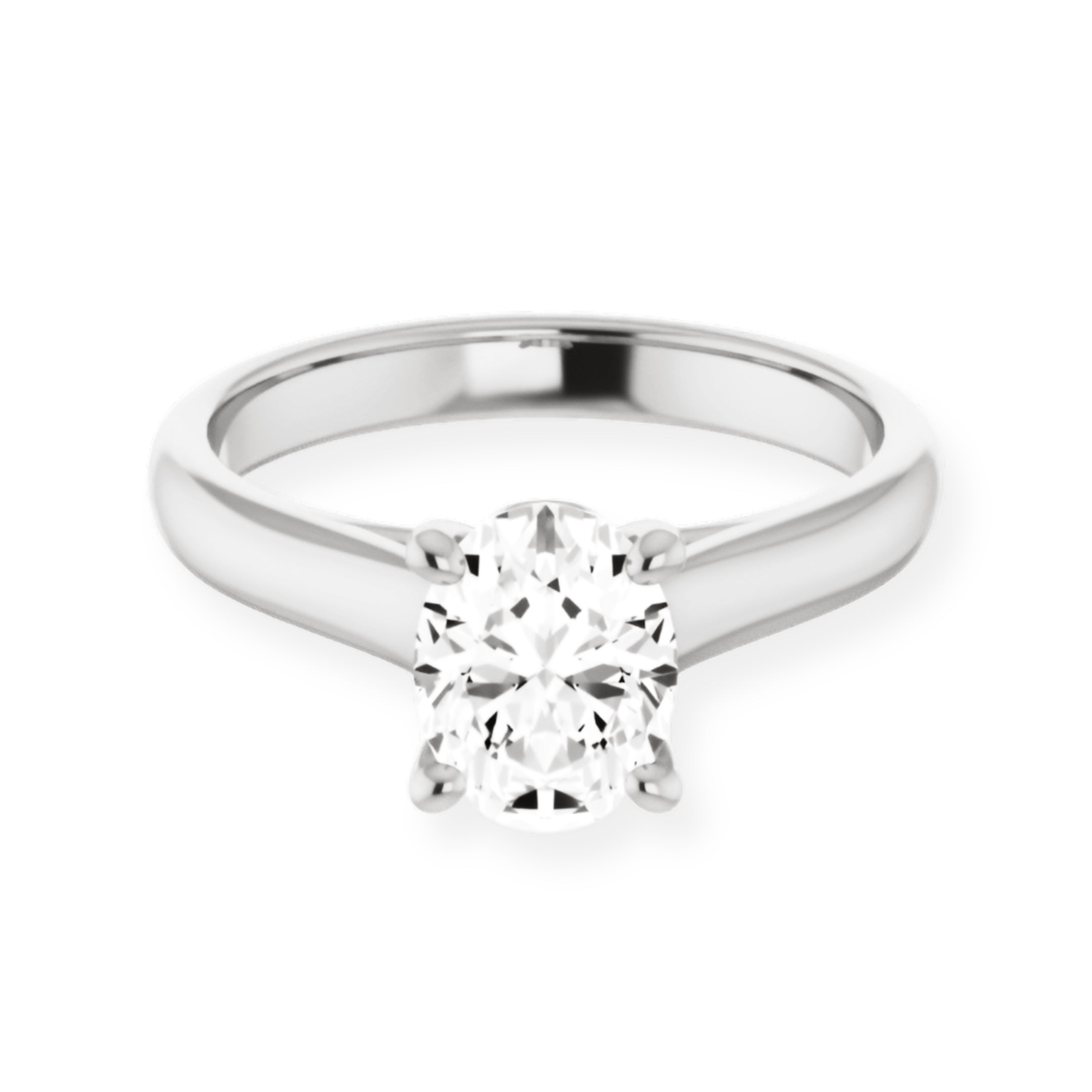 Secret Oval Cut Solitaire Engagement Ring-VIRABYANI