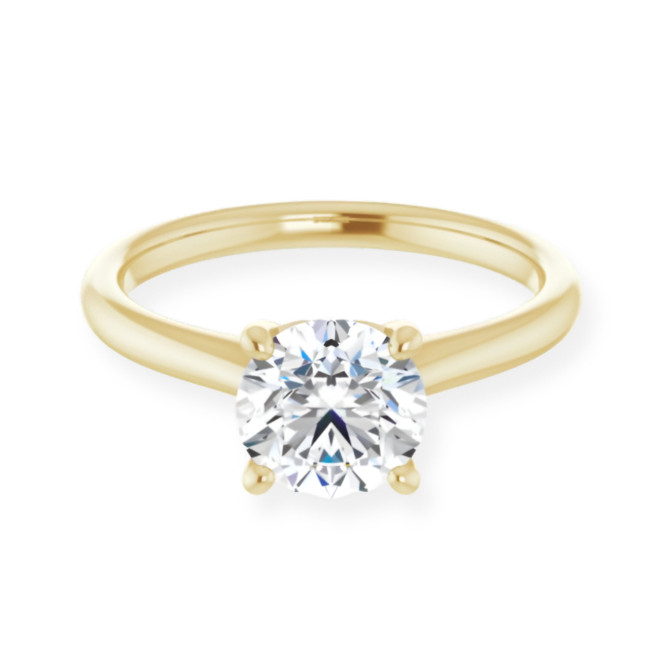 Petal Round Diamond Solitaire Engagement Ring