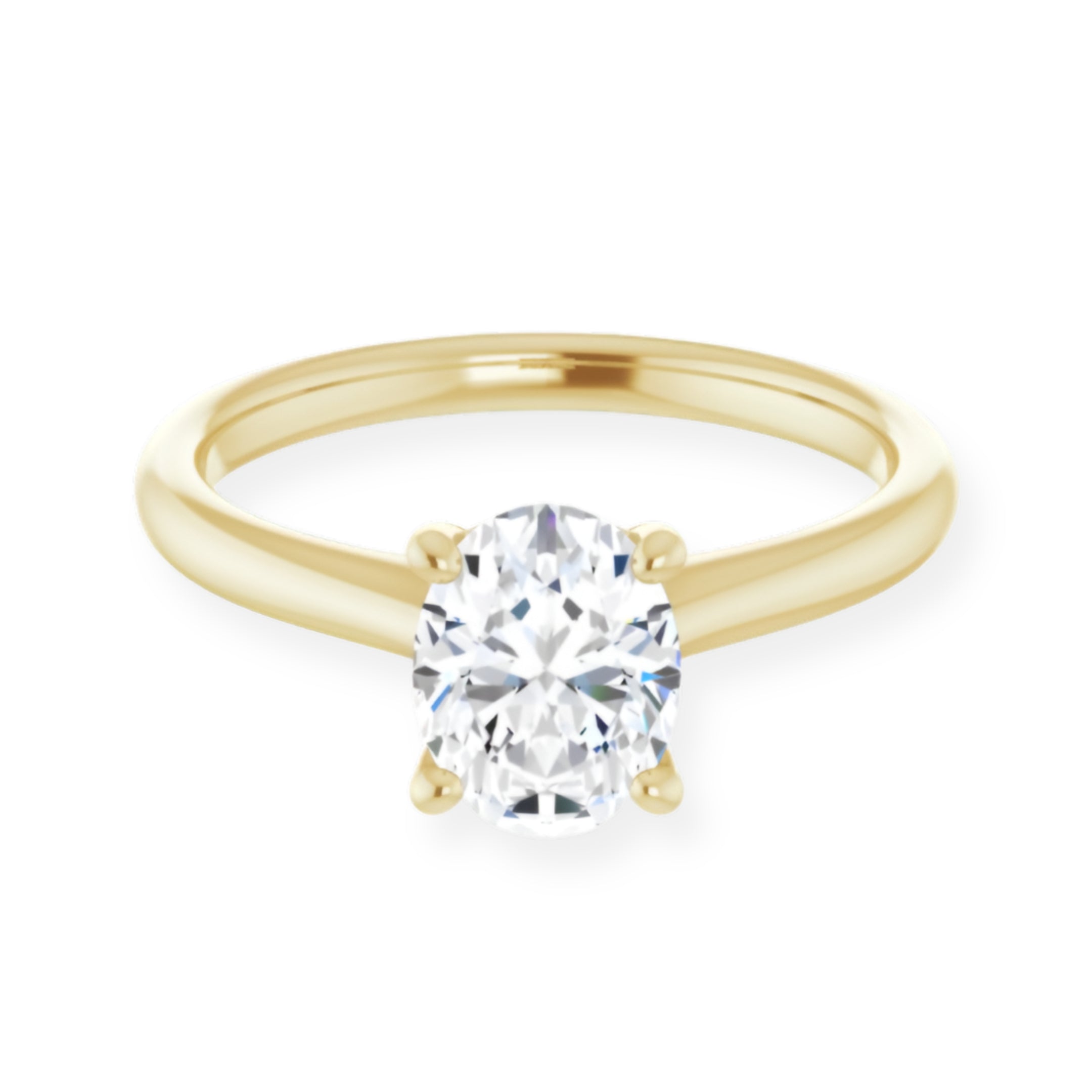 Petal Oval Diamond Solitaire Engagement Ring-VIRABYANI