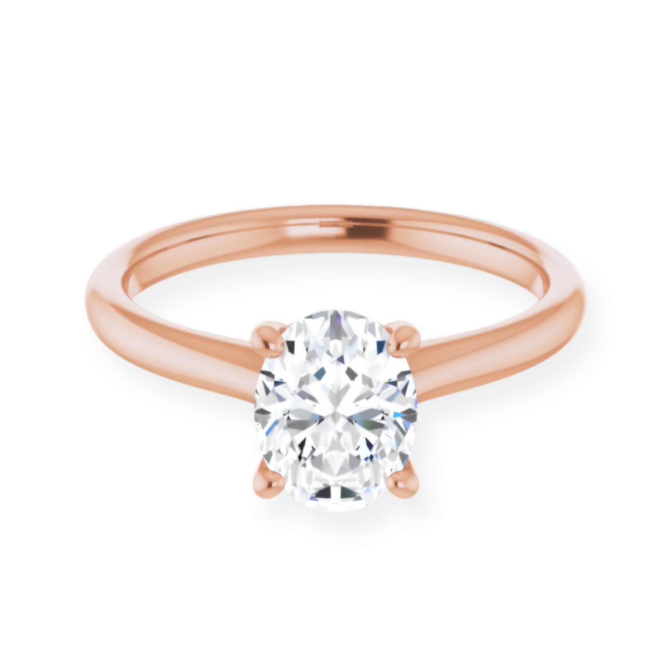 Petal Oval Diamond Solitaire Engagement Ring-VIRABYANI