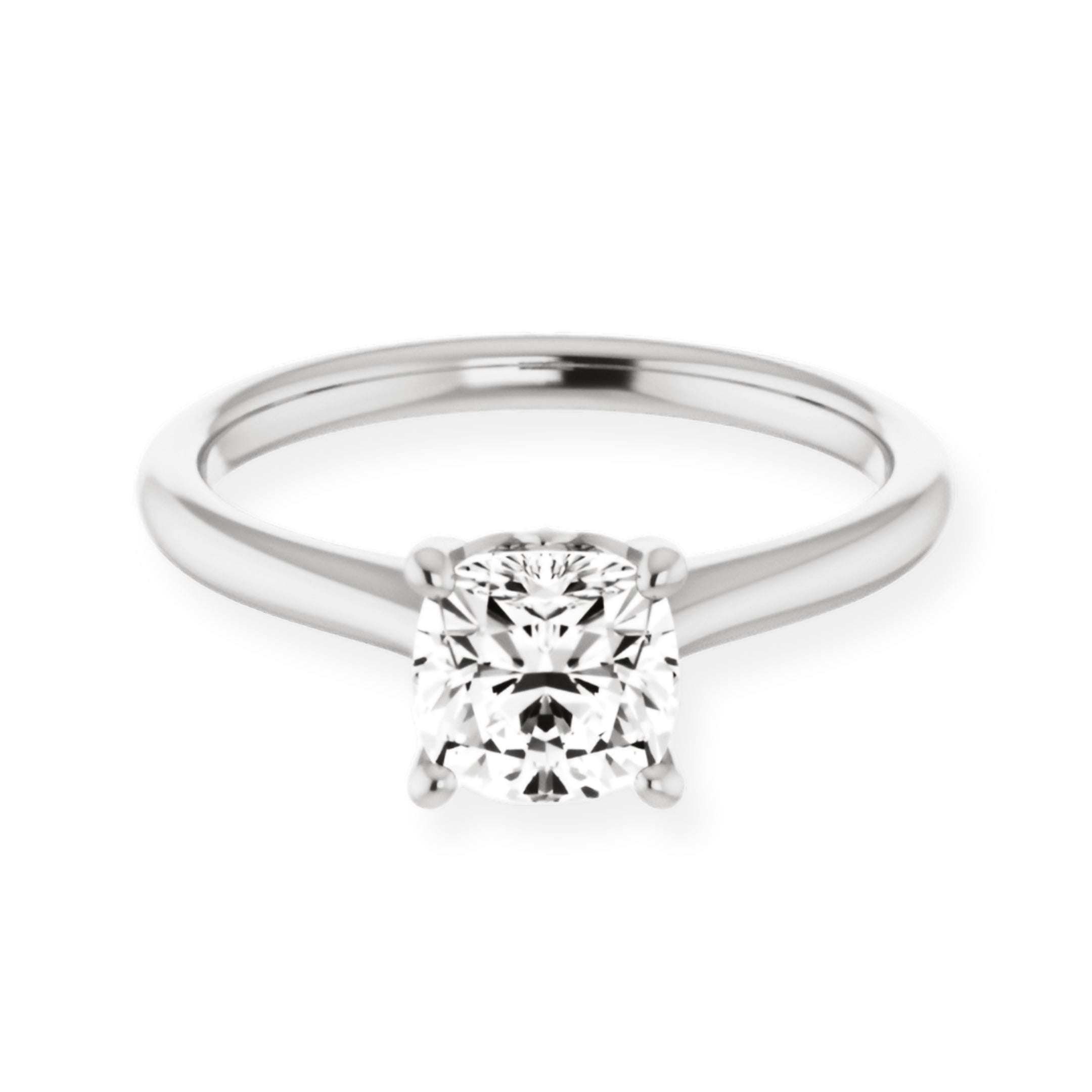 Petal Cushion Diamond Solitaire Engagement Ring-VIRABYANI