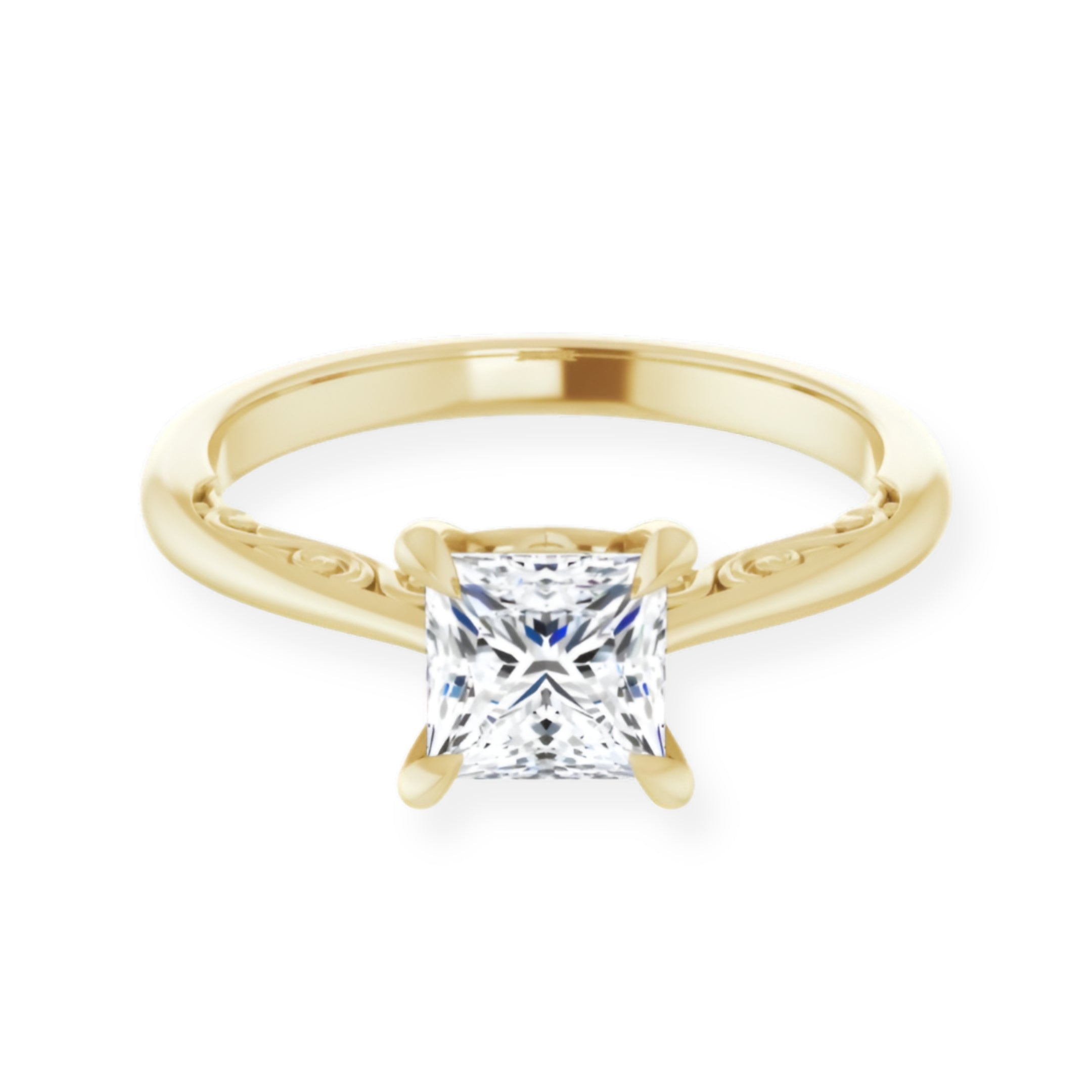 Norah Princess Diamond Solitaire Engagement Ring-VIRABYANI