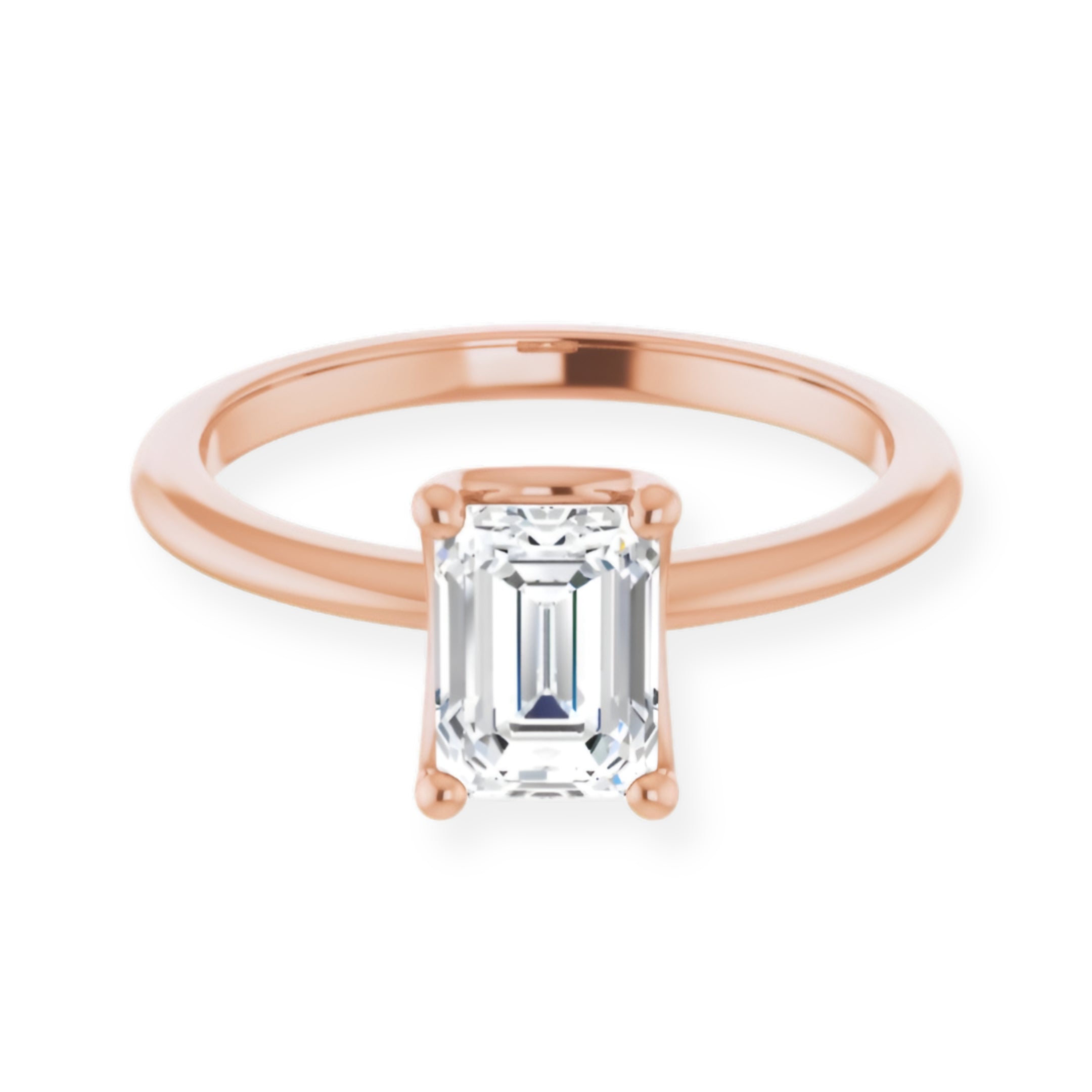 Margot Emerald Diamond Solitaire Engagement Ring