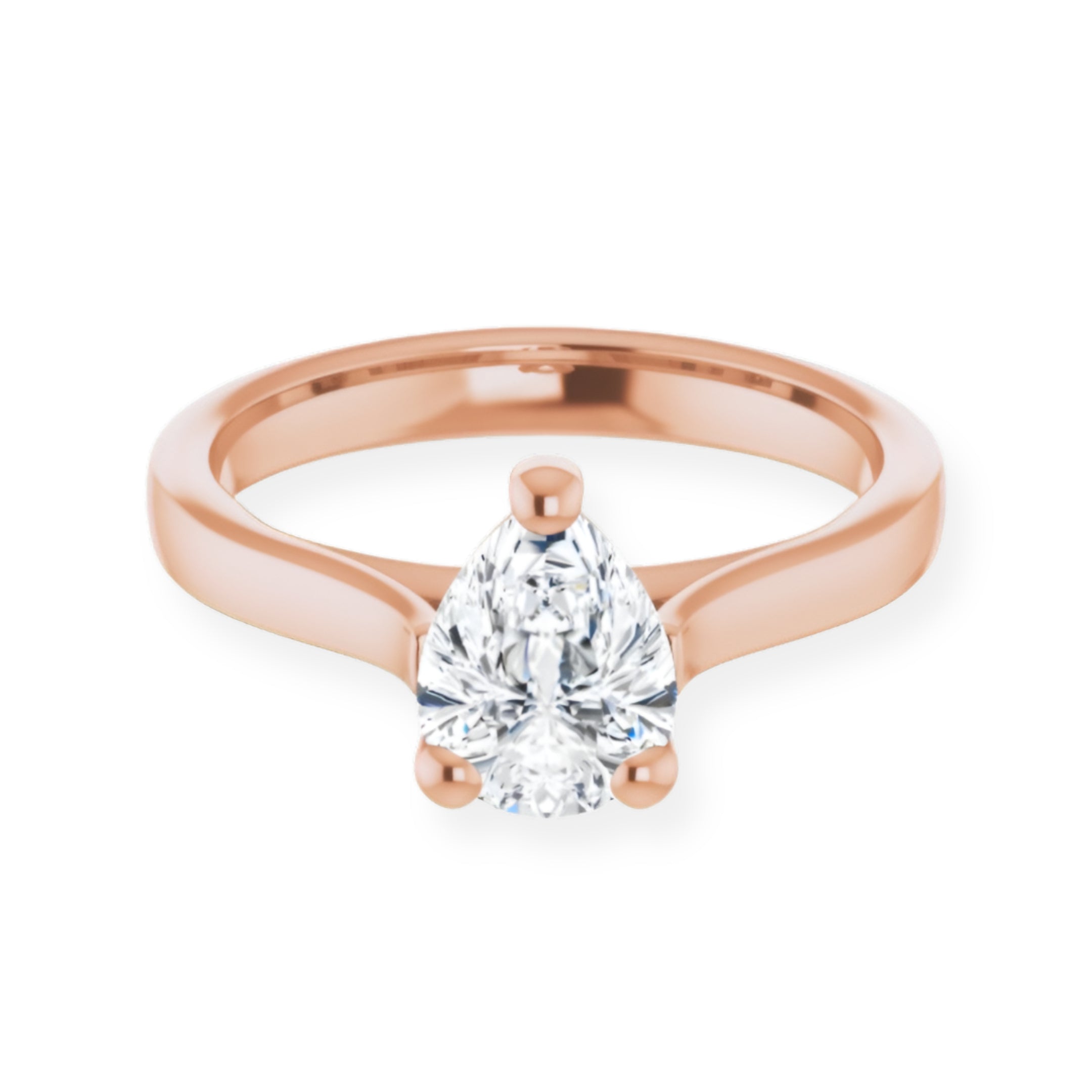 Serenity Pear Diamond Solitaire Engagement Ring-VIRABYANI