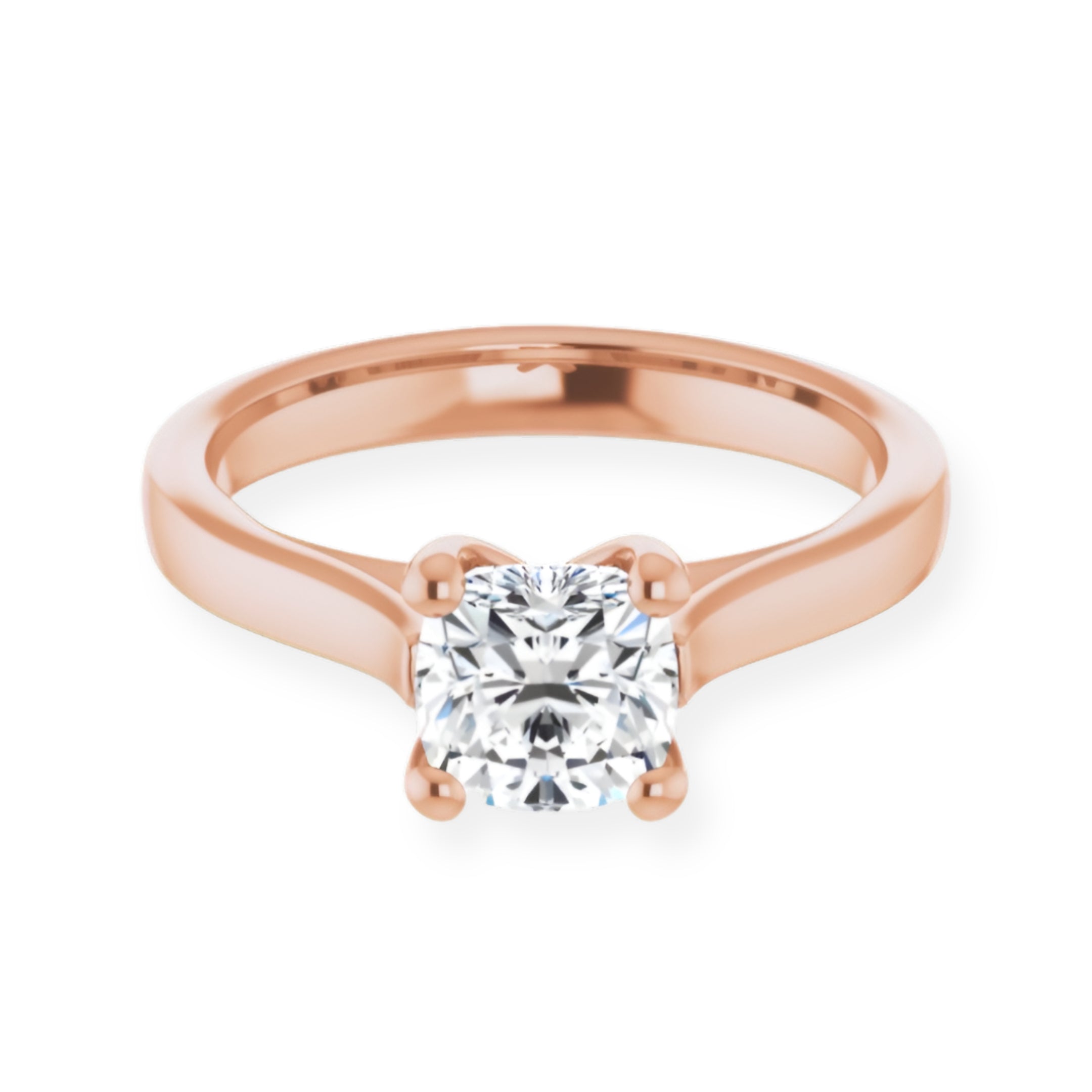 Serenity Cushion Diamond Solitaire Engagement Ring-VIRABYANI