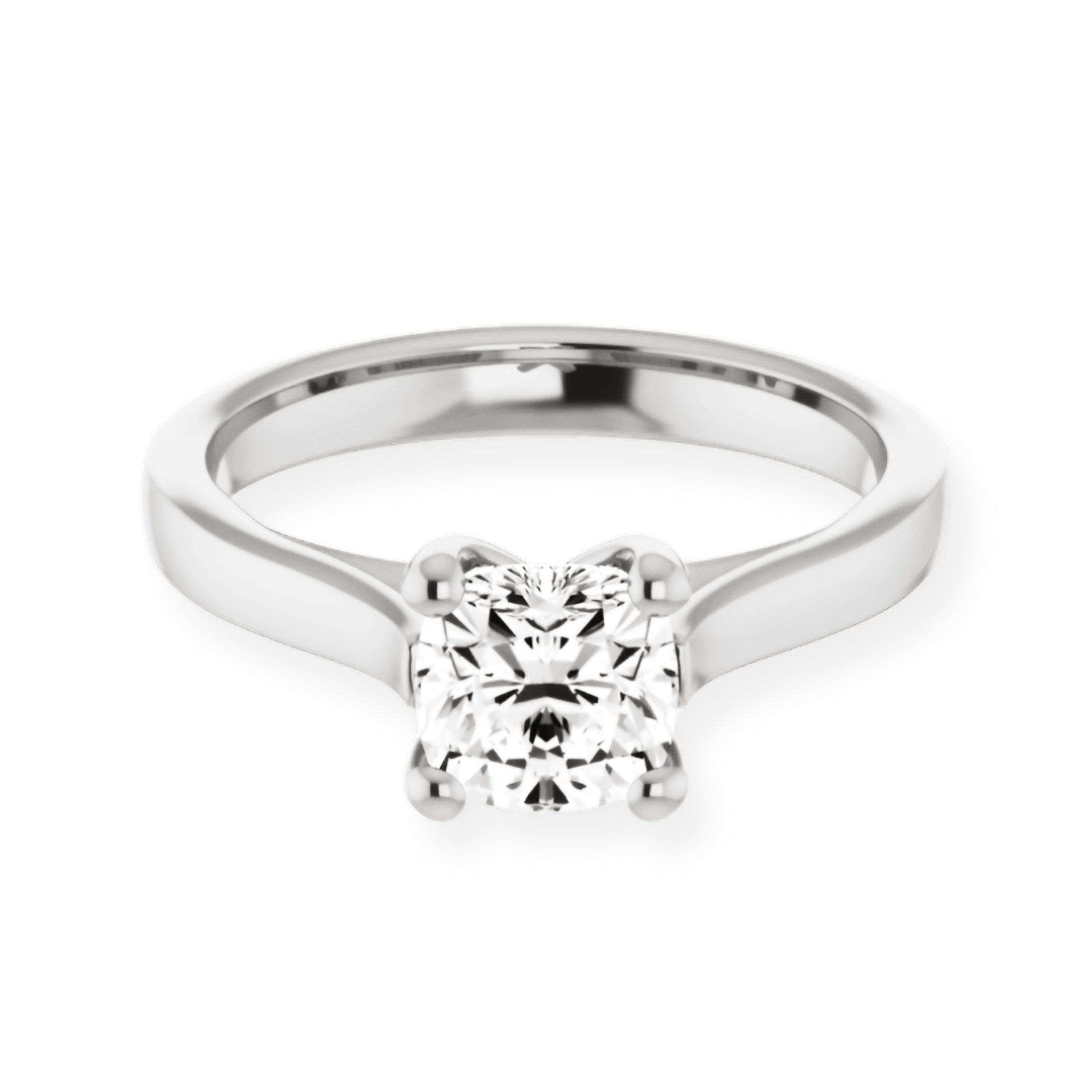Serenity Cushion Diamond Solitaire Engagement Ring