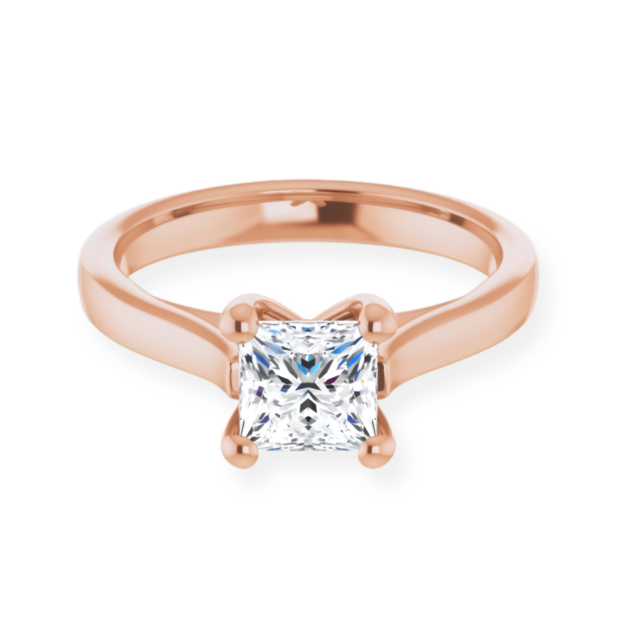 Serenity Princess Diamond Solitaire Engagement Ring-VIRABYANI